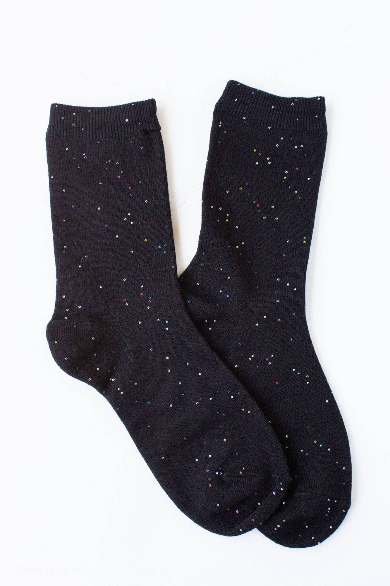 Women's Holiday Glitter Socks: Red