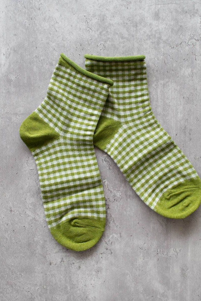 Picnic Mid Crew Socks: Oatmeal Brown