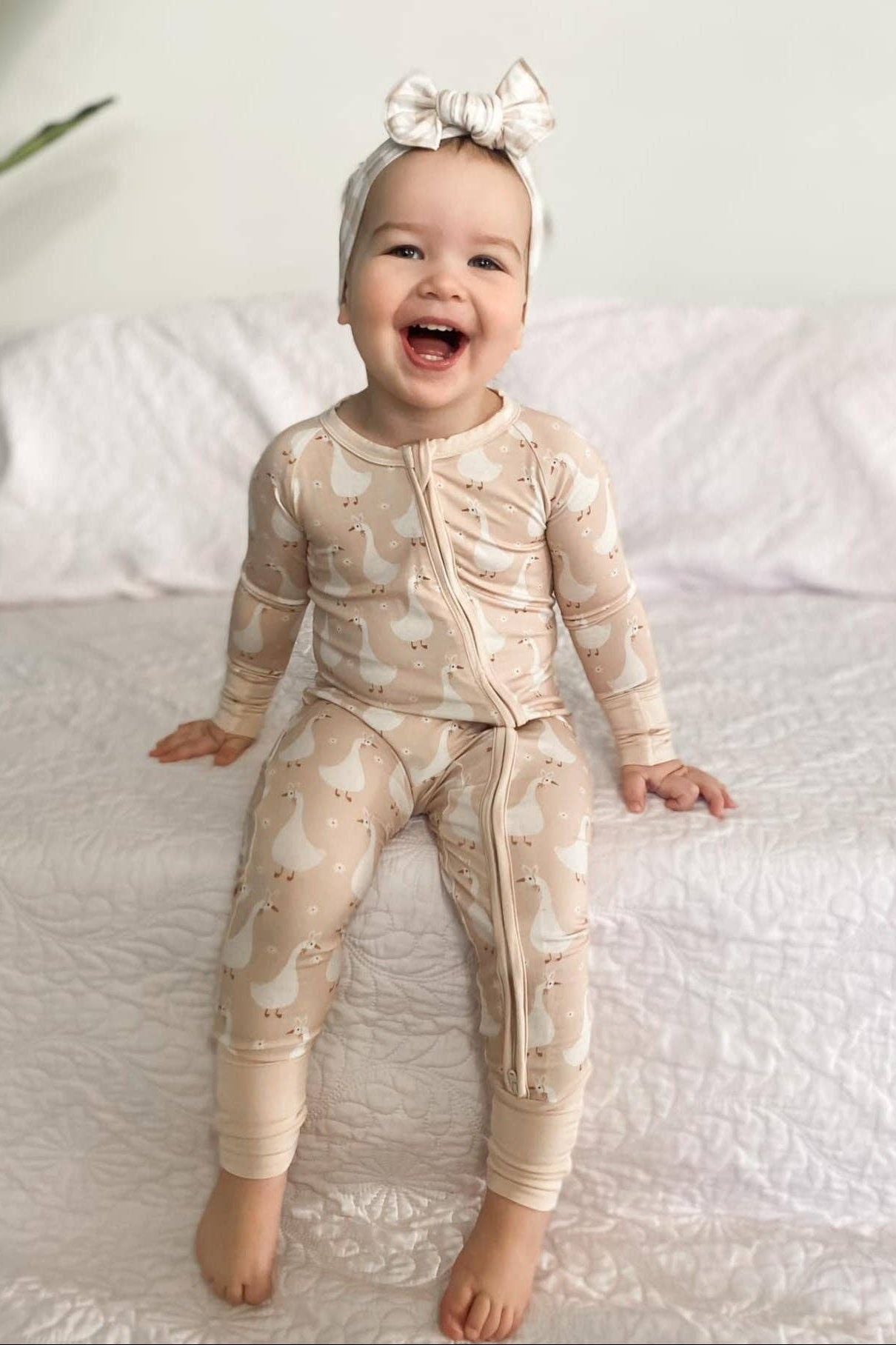 Silly Goose on the Loose Bamboo Zippy Romper