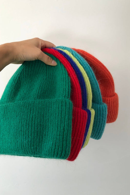 2024 ROYAL ANGORA WOOL BEANIE - crystal brights: Crystal red