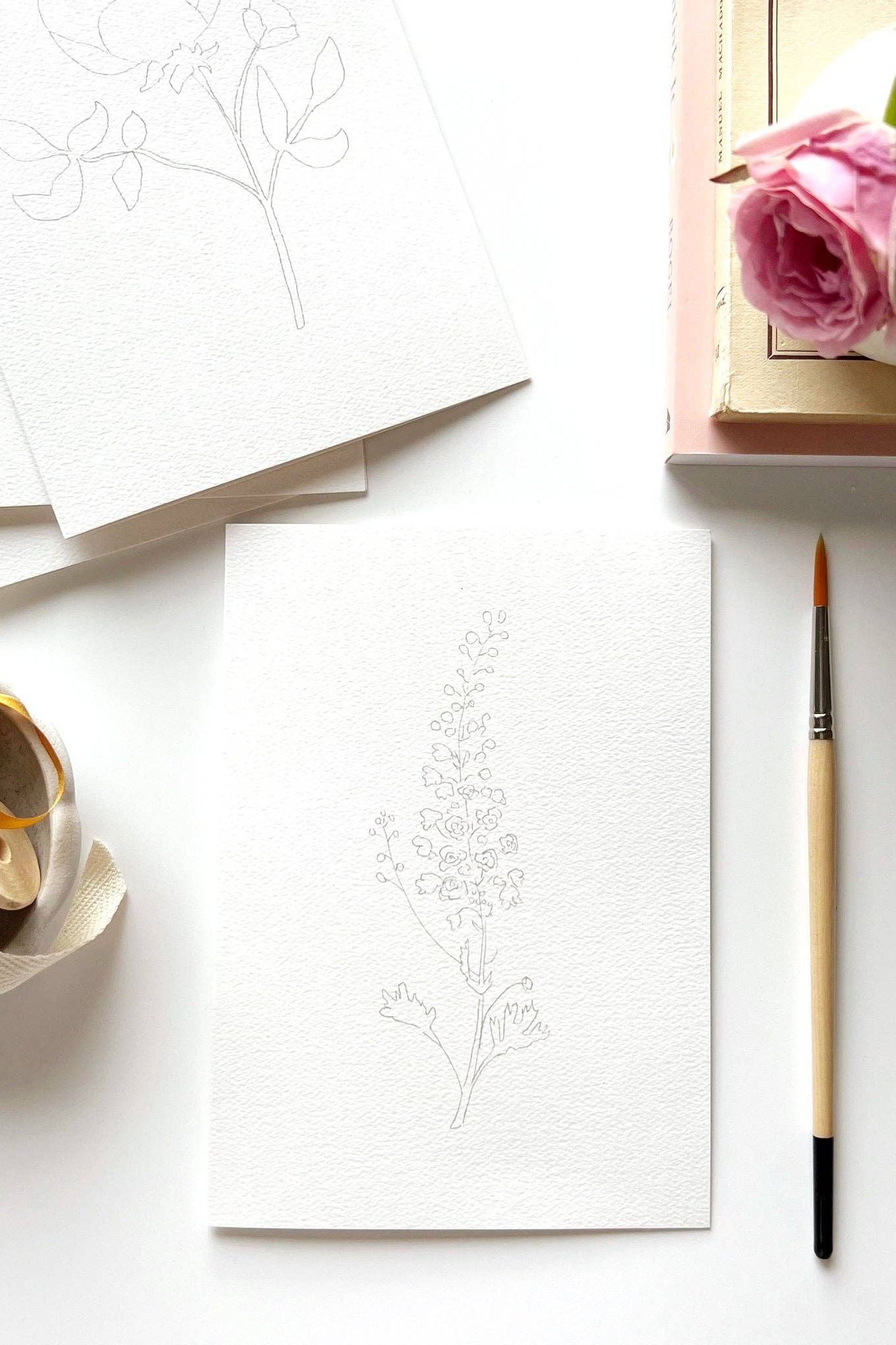 Garden Flowers Paintable Notecards