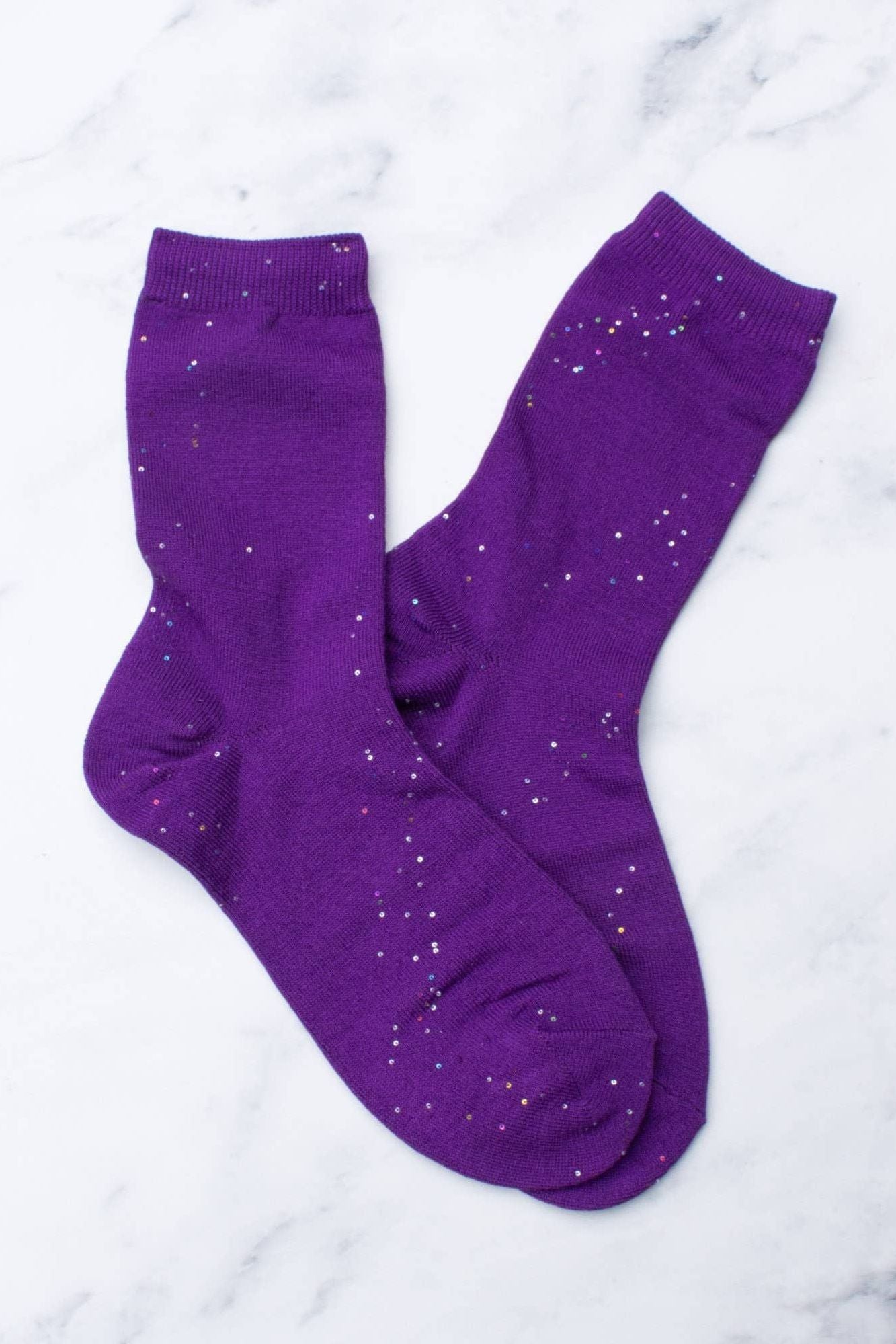 Women's Holiday Glitter Socks: Red