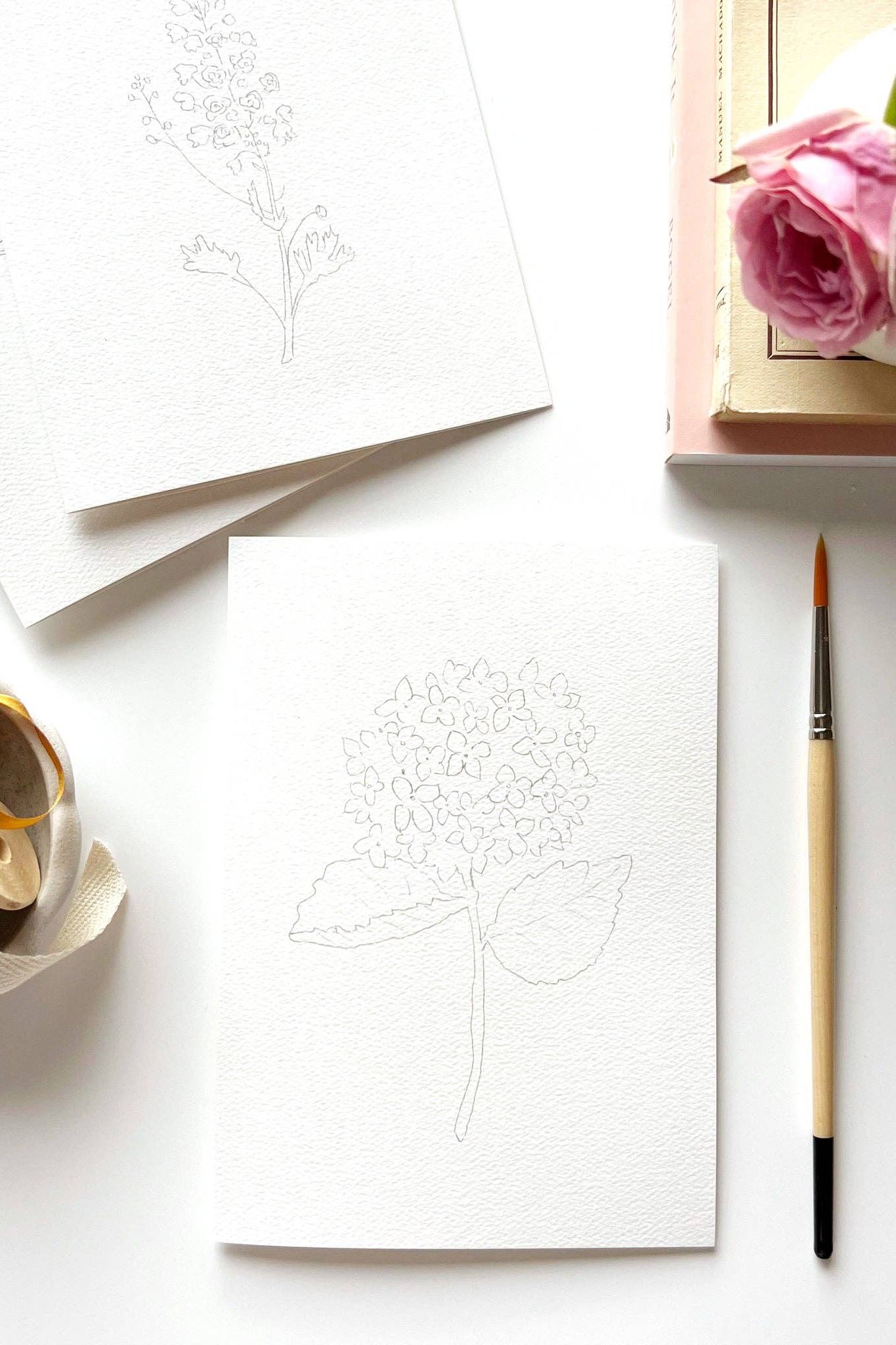 Garden Flowers Paintable Notecards