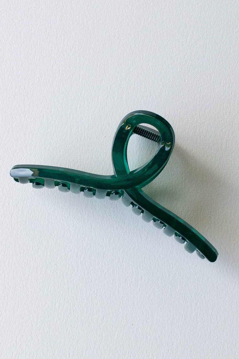 5 Inch Glossy French Twist Hair Clip: Glossy Teal