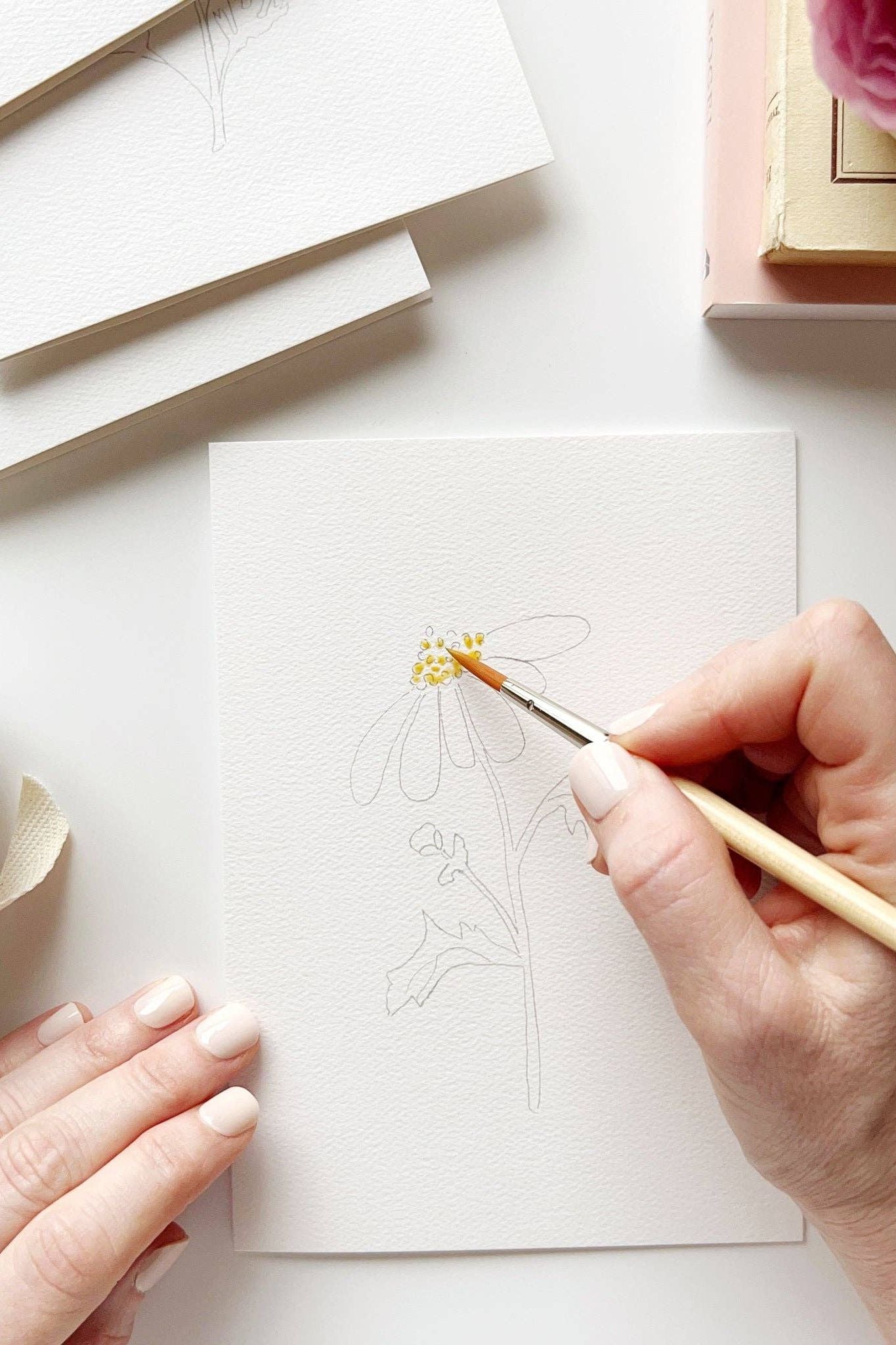 Garden Flowers Paintable Notecards