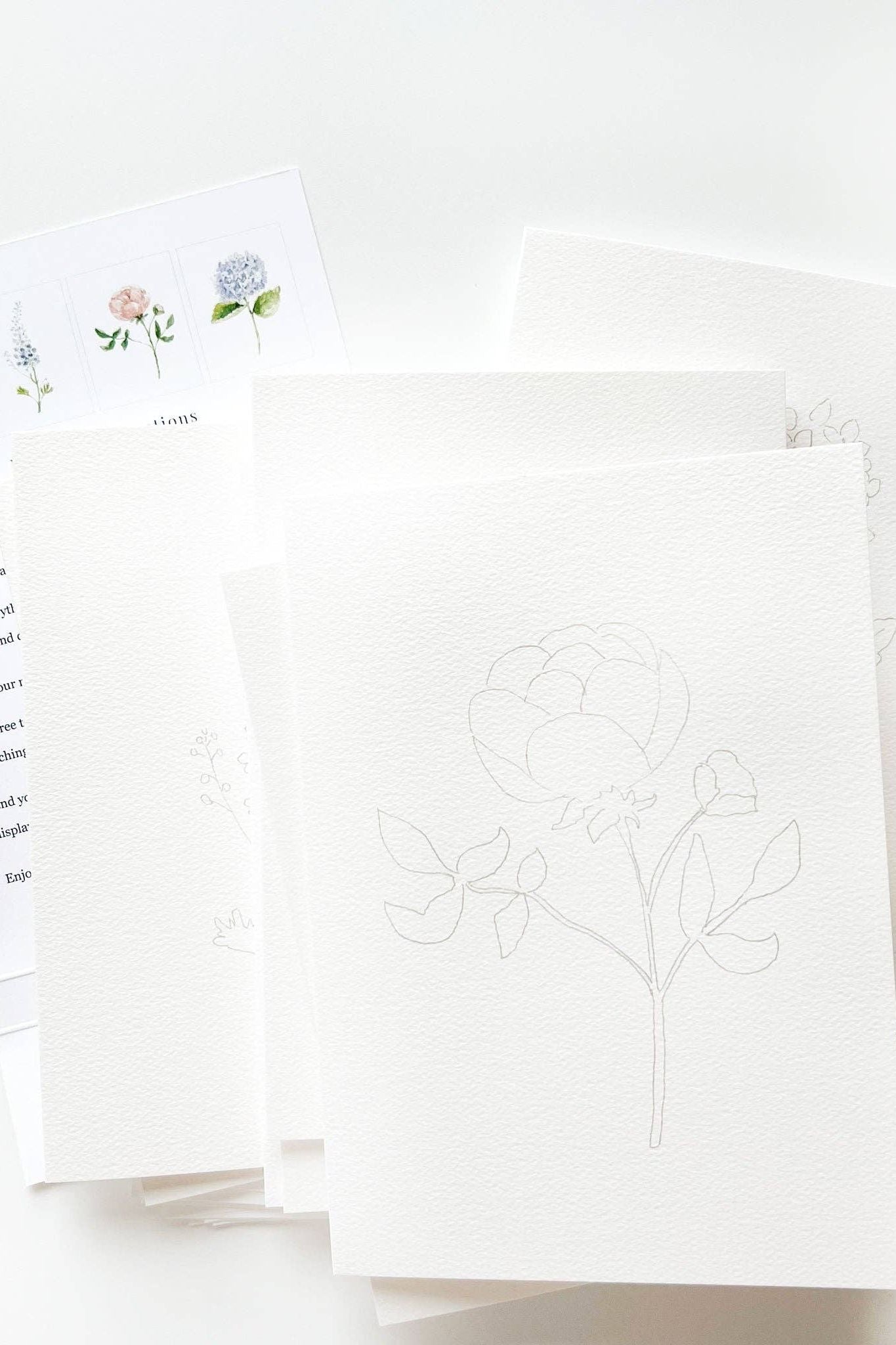 Garden Flowers Paintable Notecards