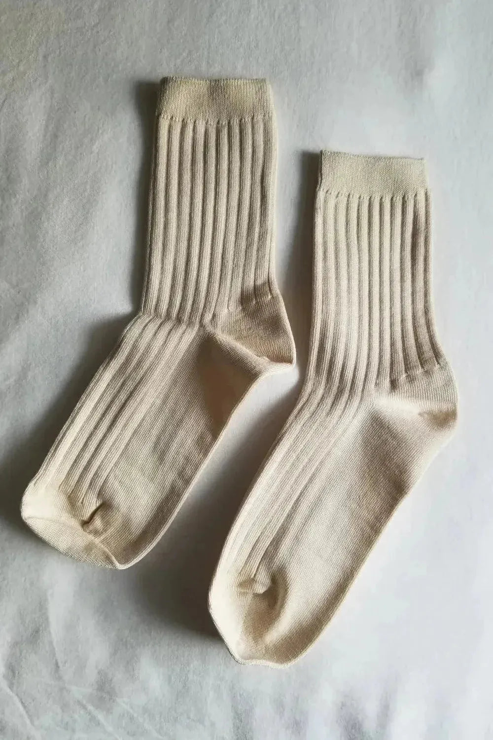Her Socks - Mercerized Combed Cotton Rib Porcelain