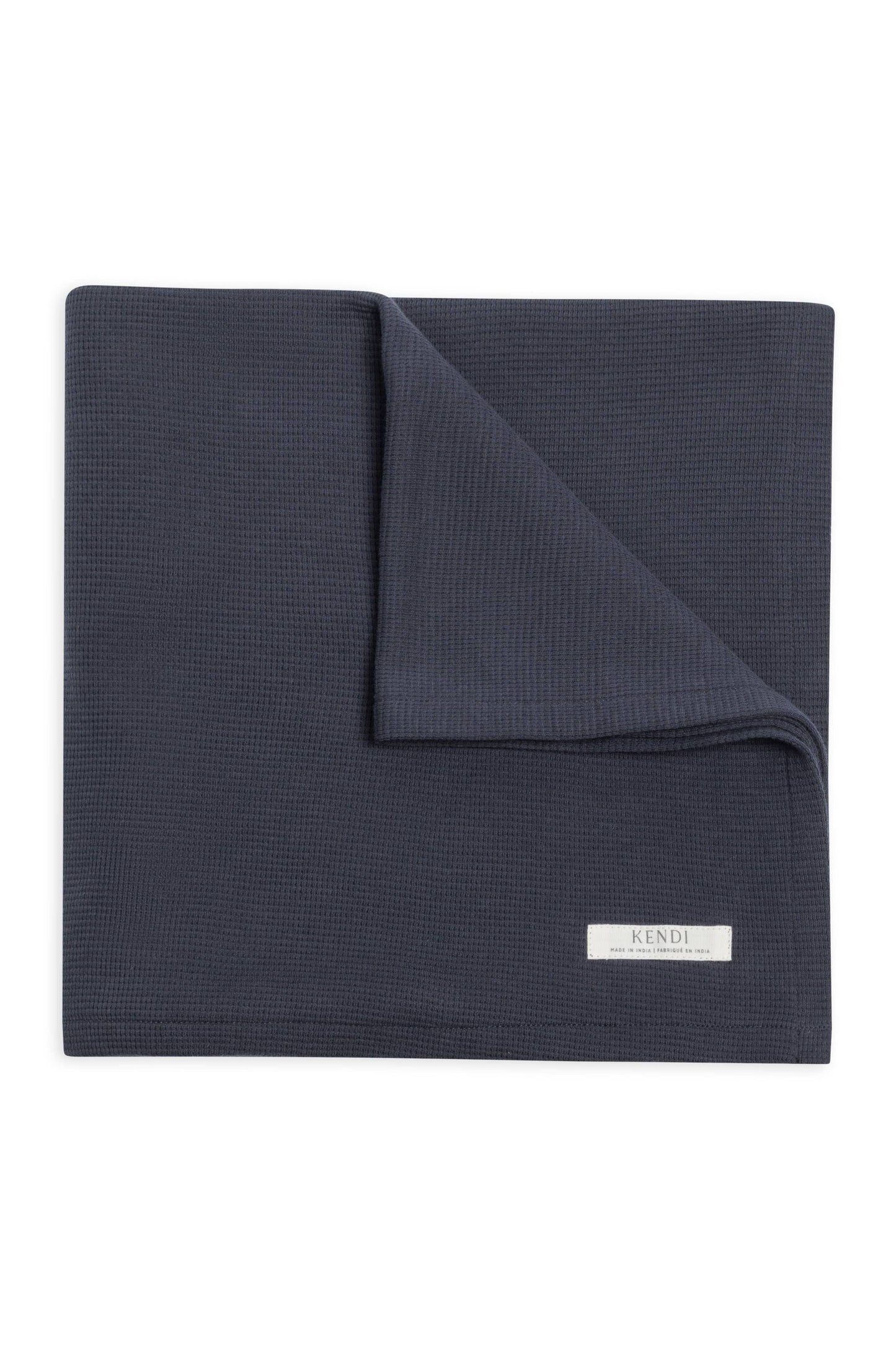 Organic Cotton Waffle Baby Blanket - Navy