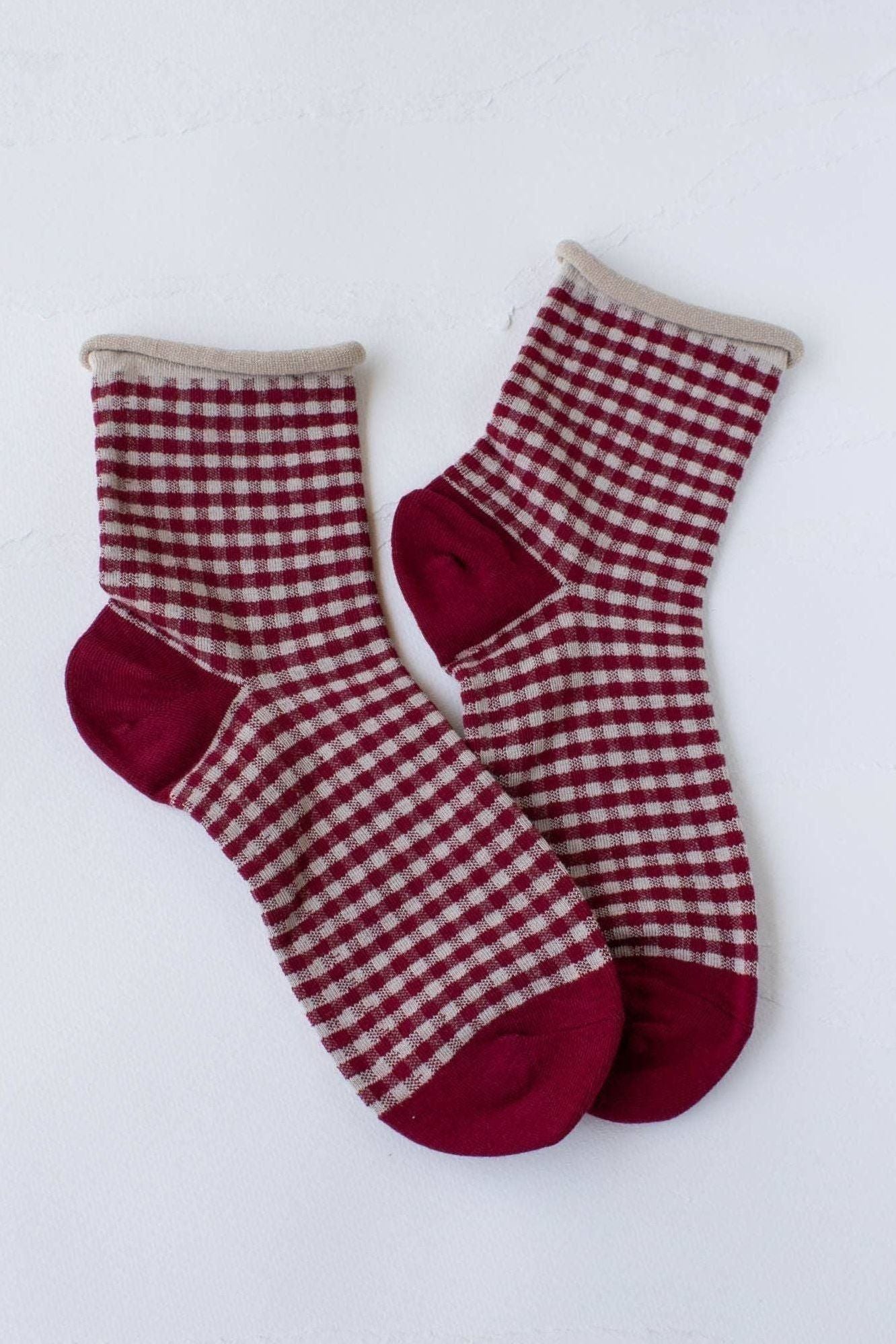 Picnic Mid Crew Socks: Oatmeal Brown