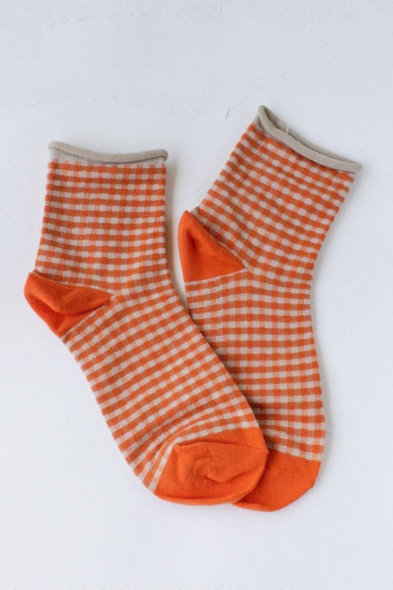 Picnic Mid Crew Socks: Oatmeal Brown