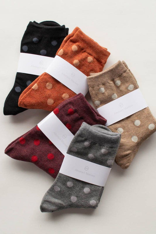 Polka Dots Casual Socks: Rust