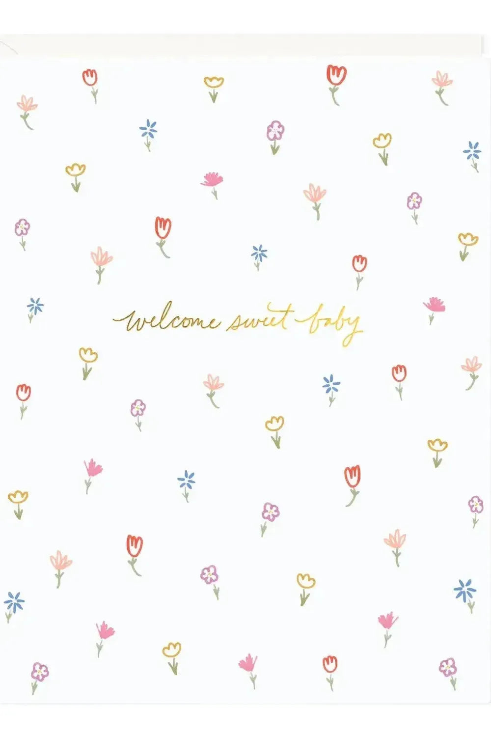 Welcome Sweet Baby Petite Floral Card