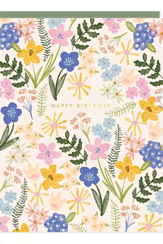 Happy Birthday Floral Burst Card