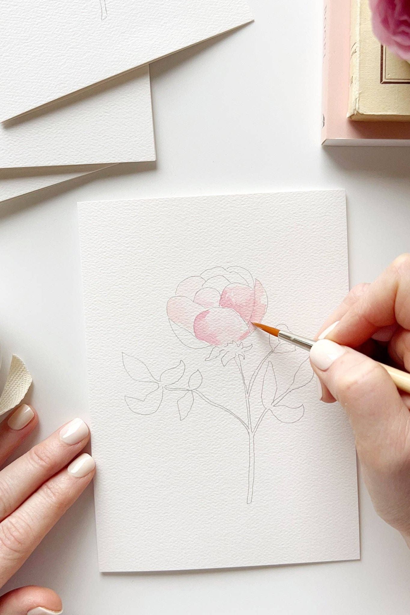 Garden Flowers Paintable Notecards