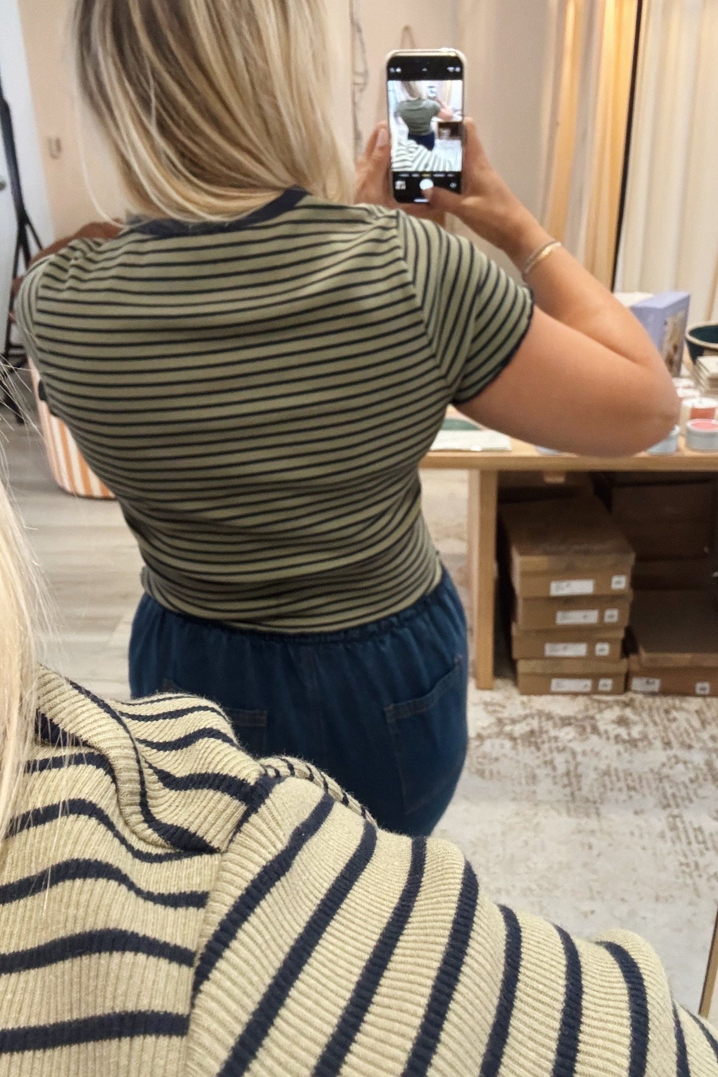 Olive Striped Tee