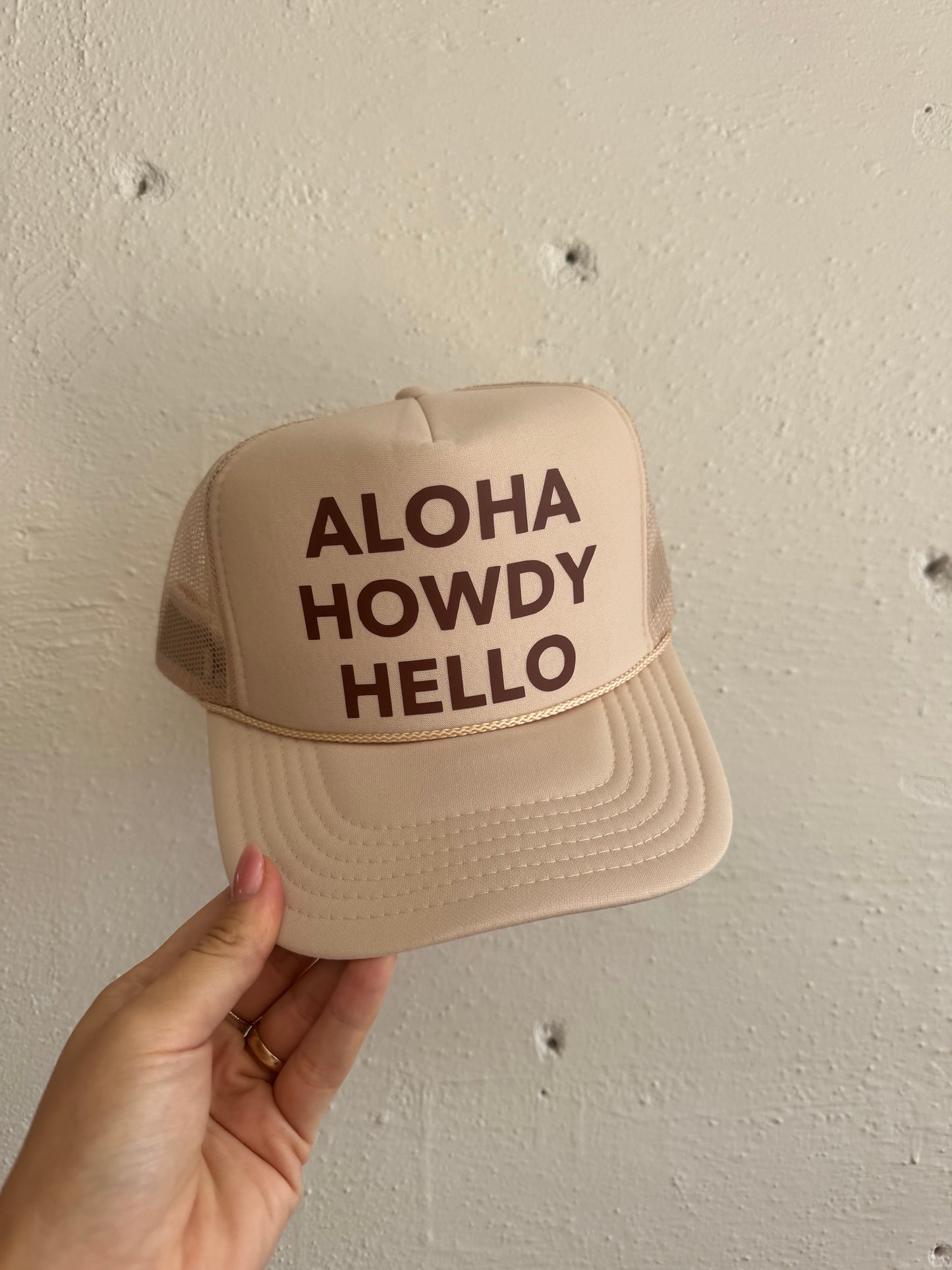 Custom Trucker -ALOHA - Tan & Brown