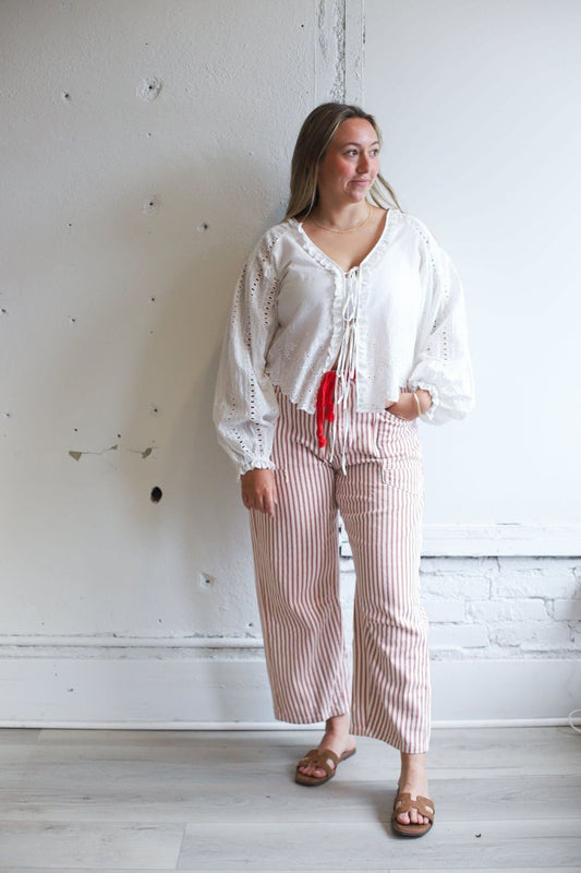 Savannah Tie Jeans - Rust