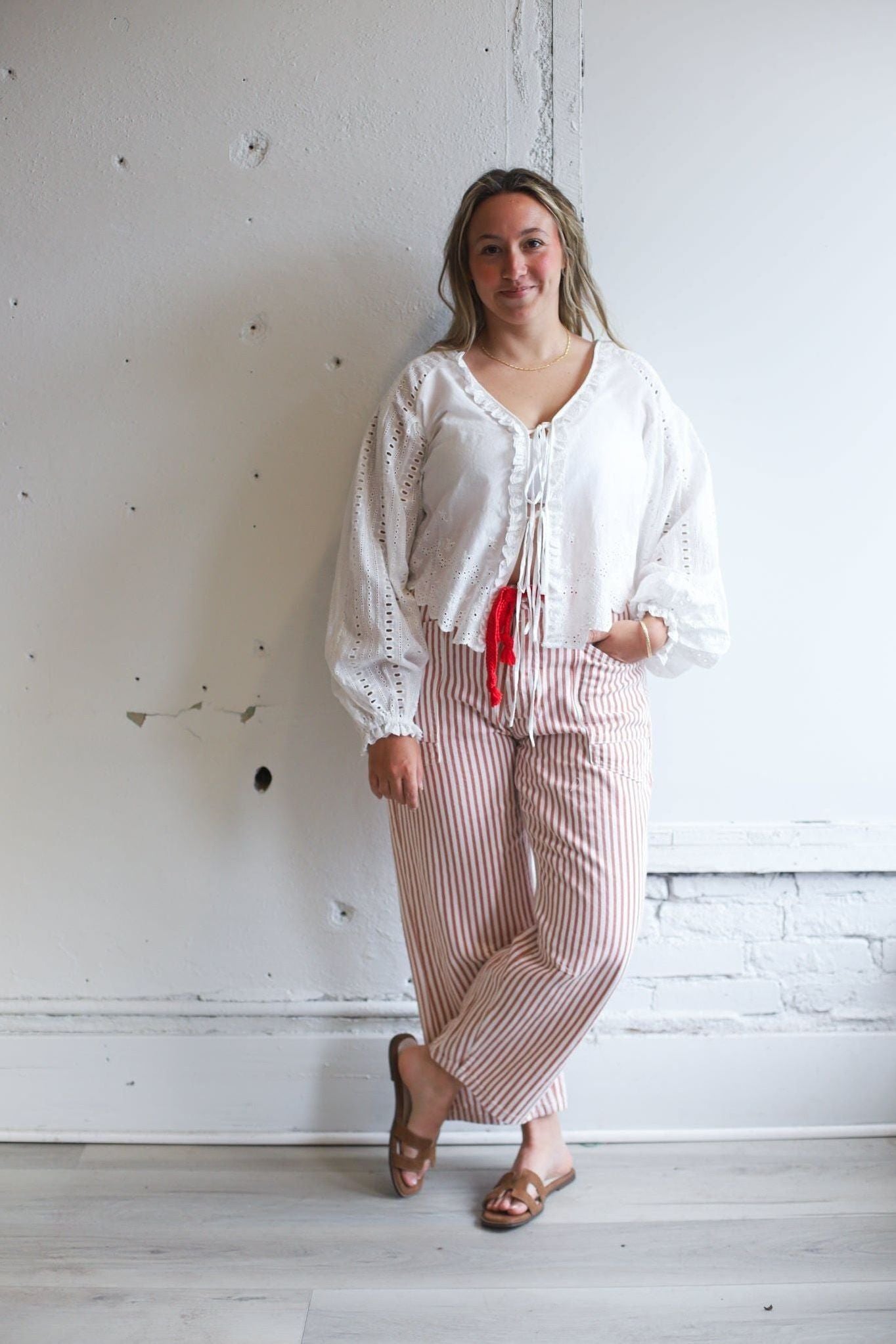 Savannah Tie Jeans - Rust