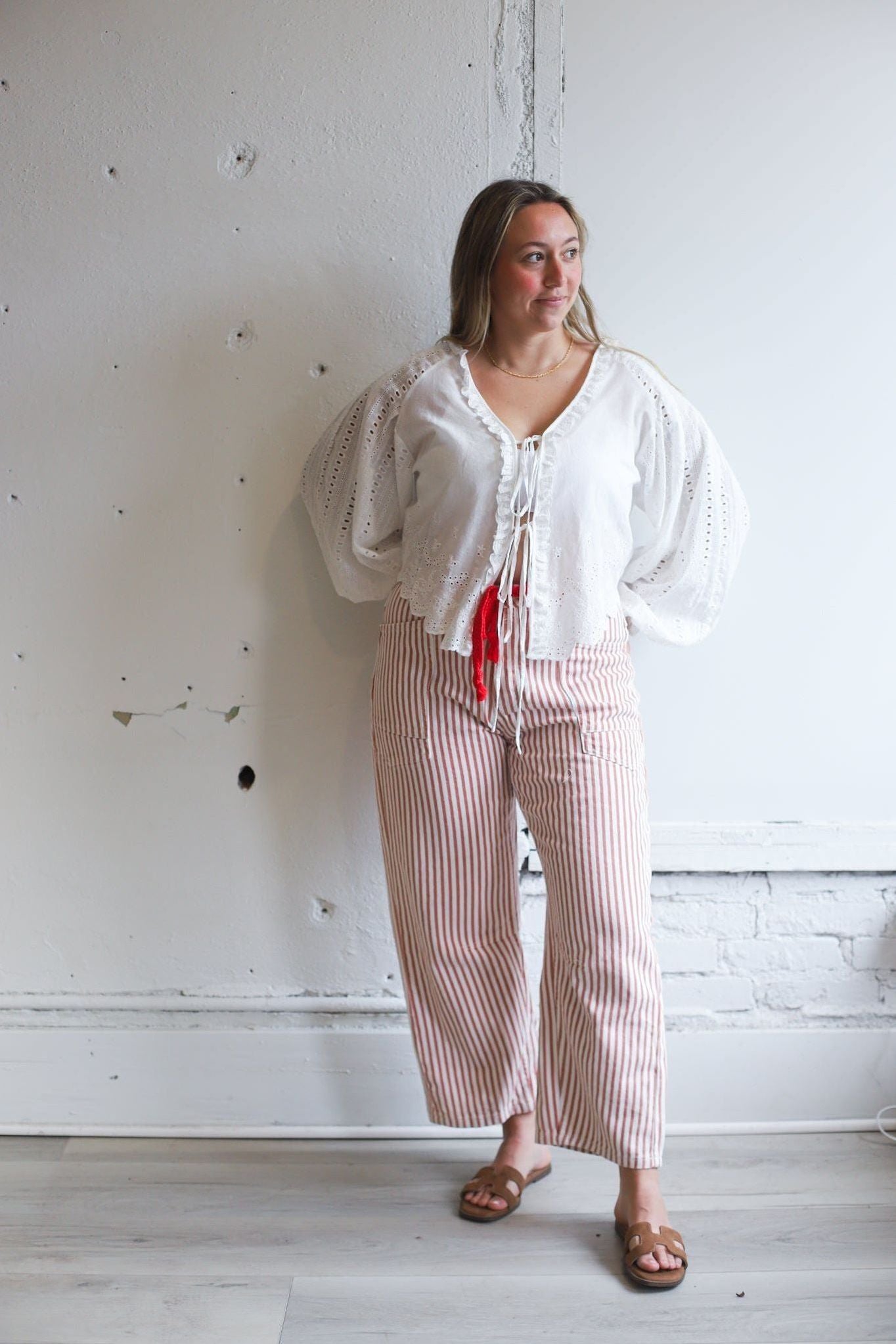 Savannah Tie Jeans - Rust