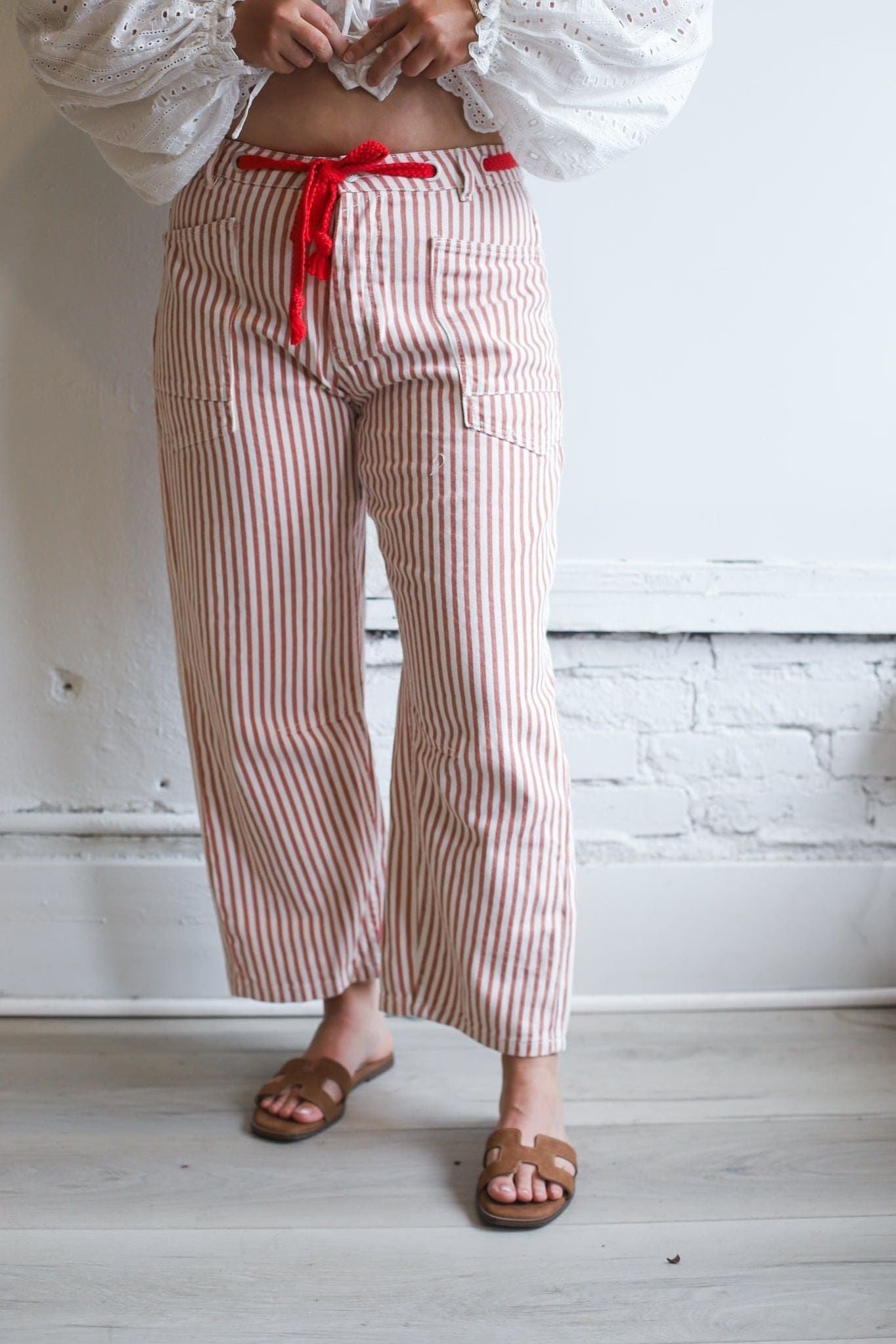 Savannah Tie Jeans - Rust