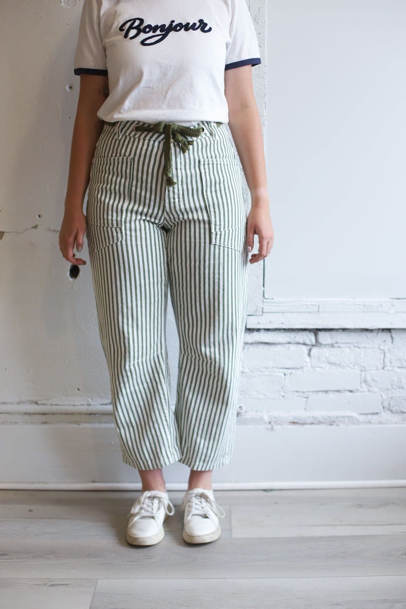 Savannah Tie Jeans - Olive