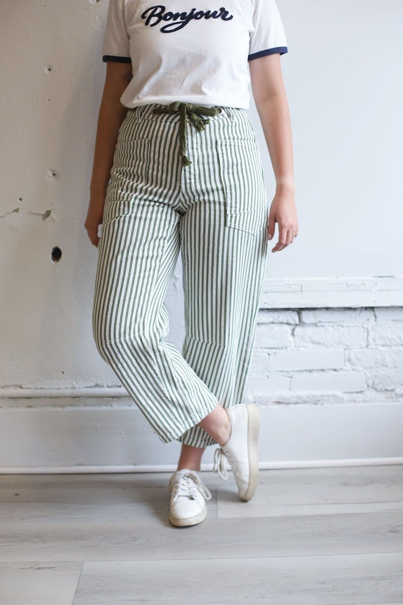 Savannah Tie Jeans - Olive