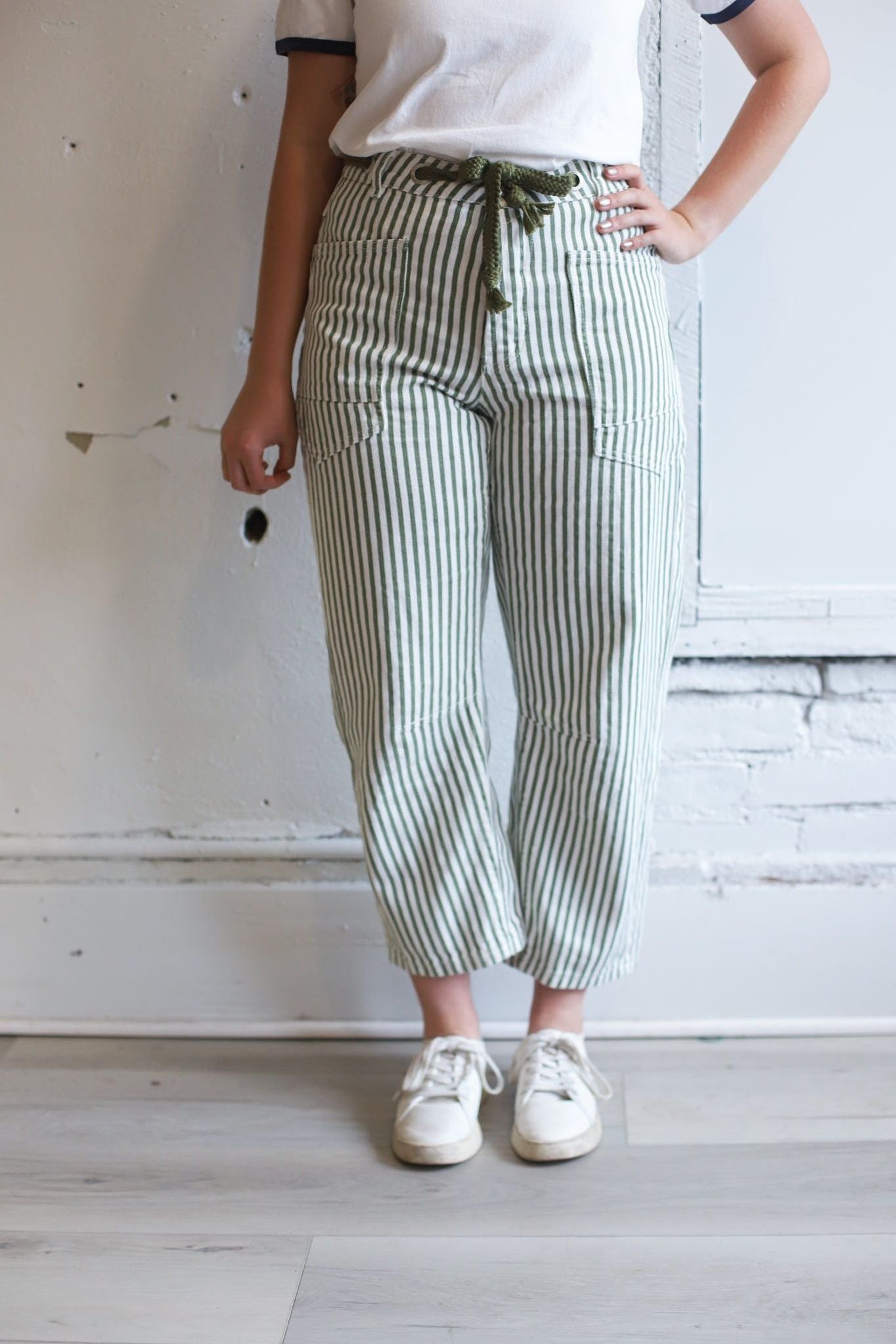 Savannah Tie Jeans - Olive