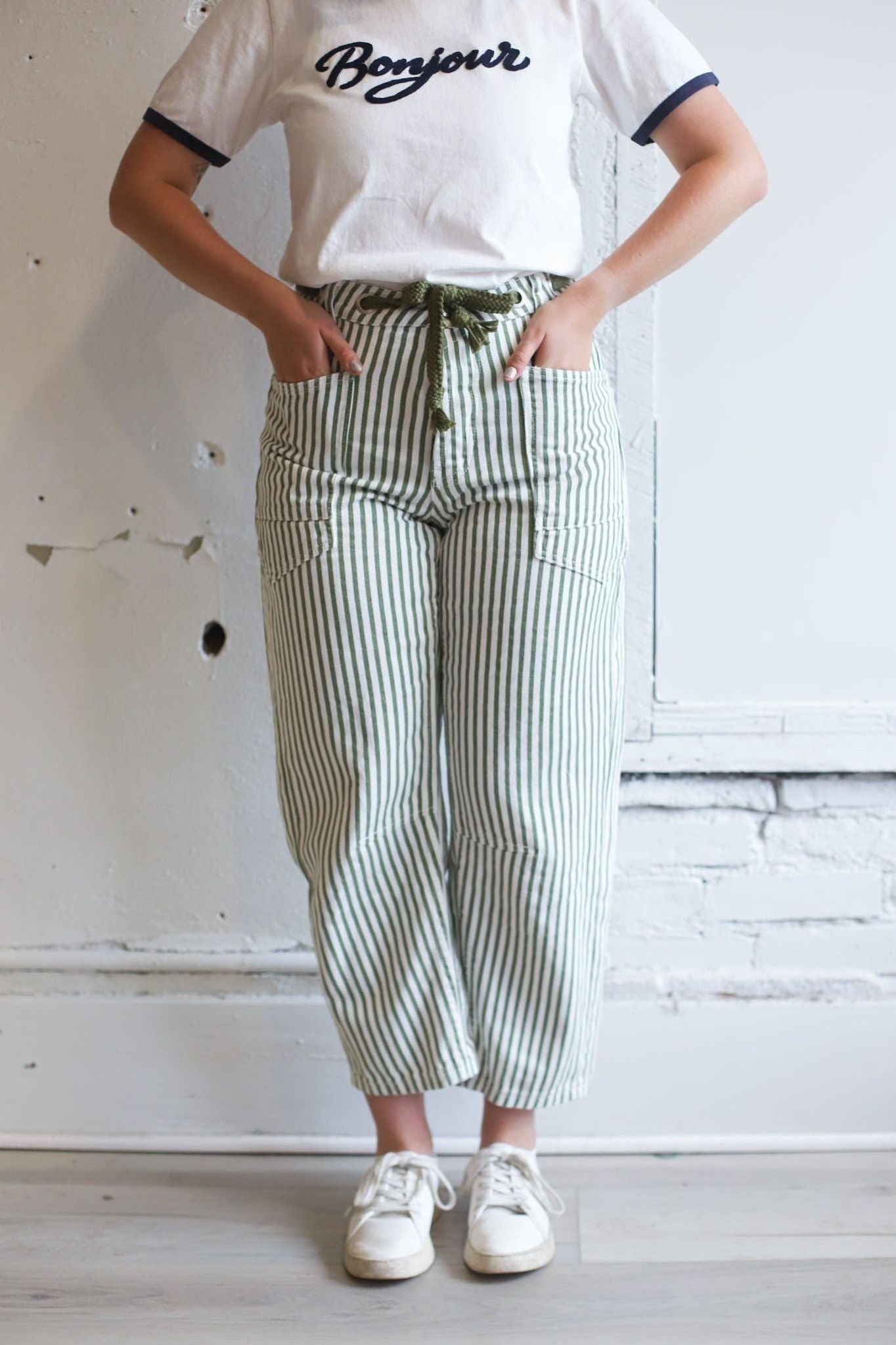 Savannah Tie Jeans - Olive