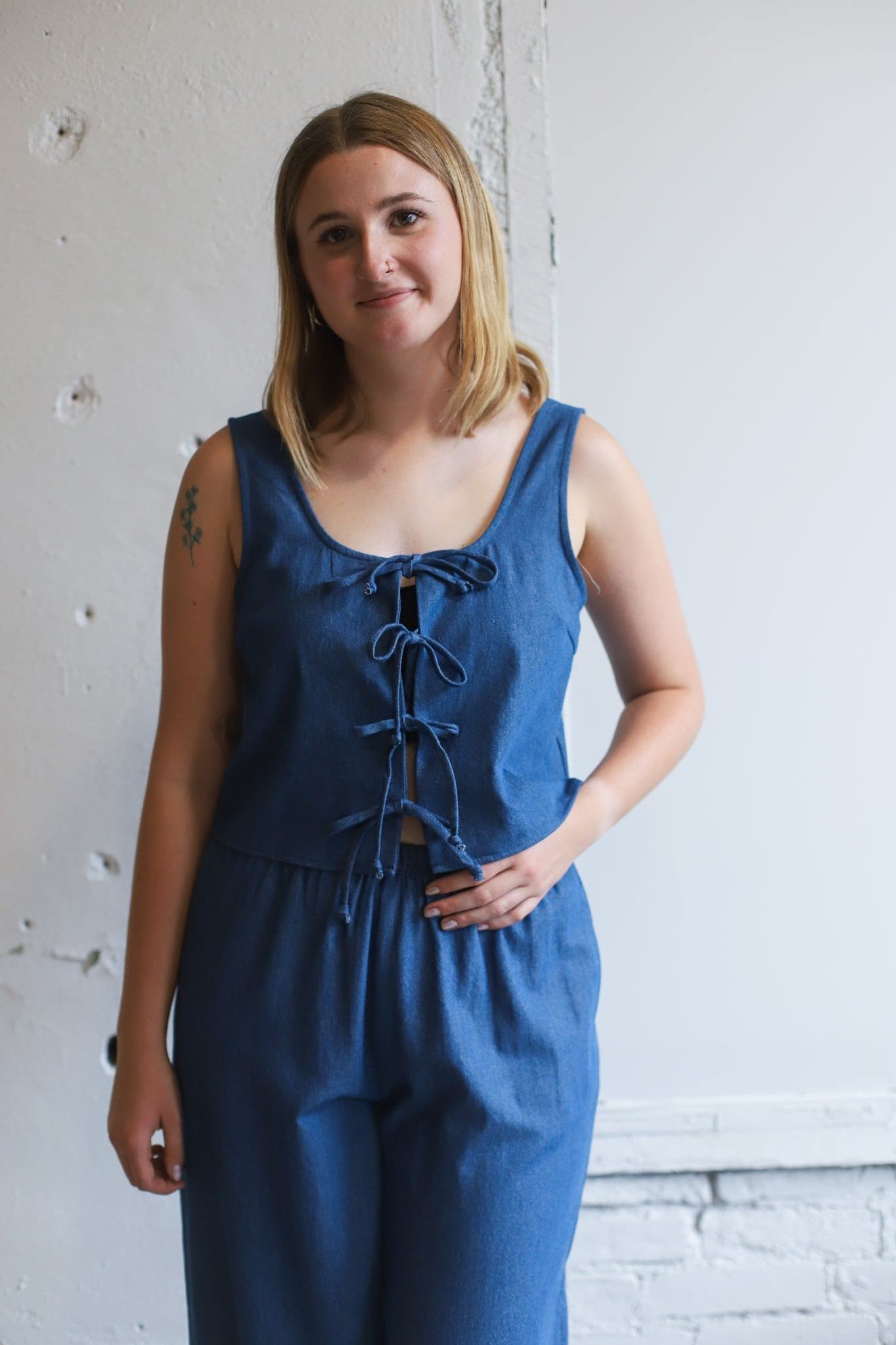 Lantern Denim Top