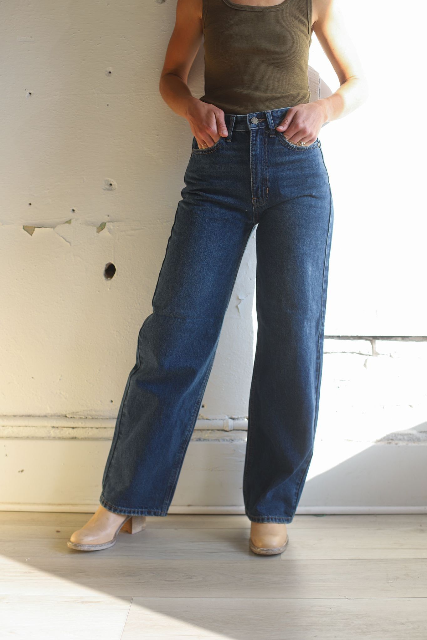 Dark Wash- High Waisted Skater Jean