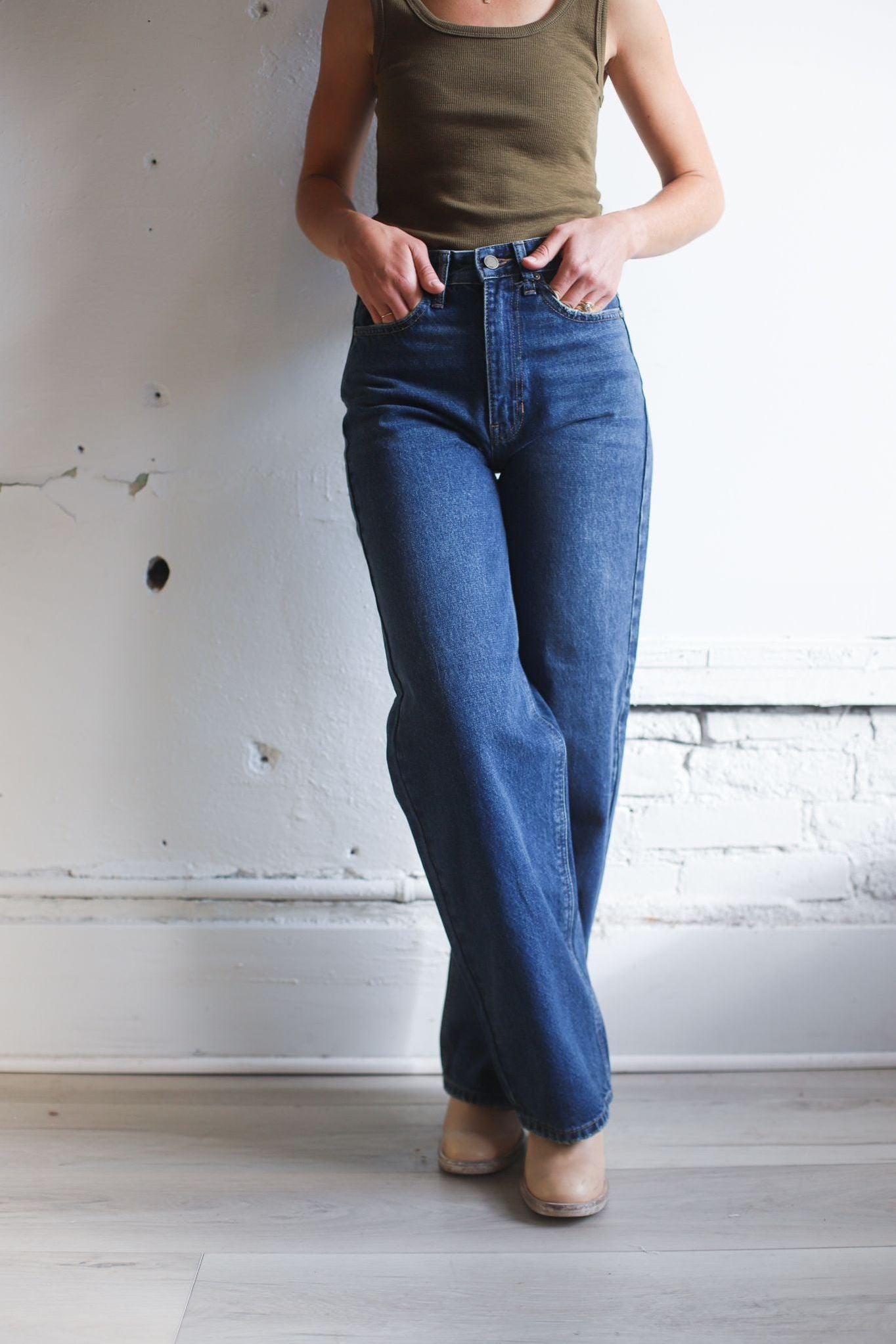 Dark Wash- High Waisted Skater Jean