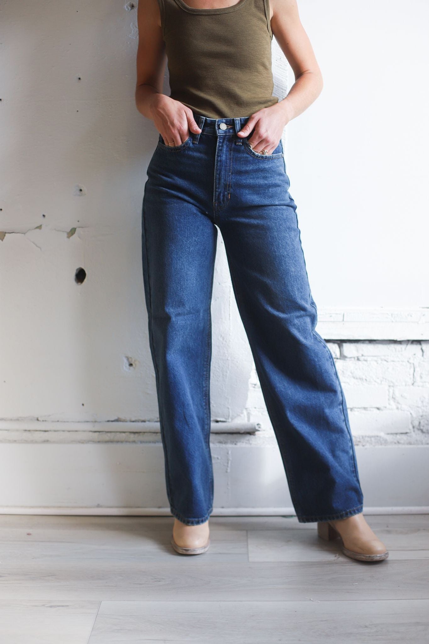 Dark Wash- High Waisted Skater Jean