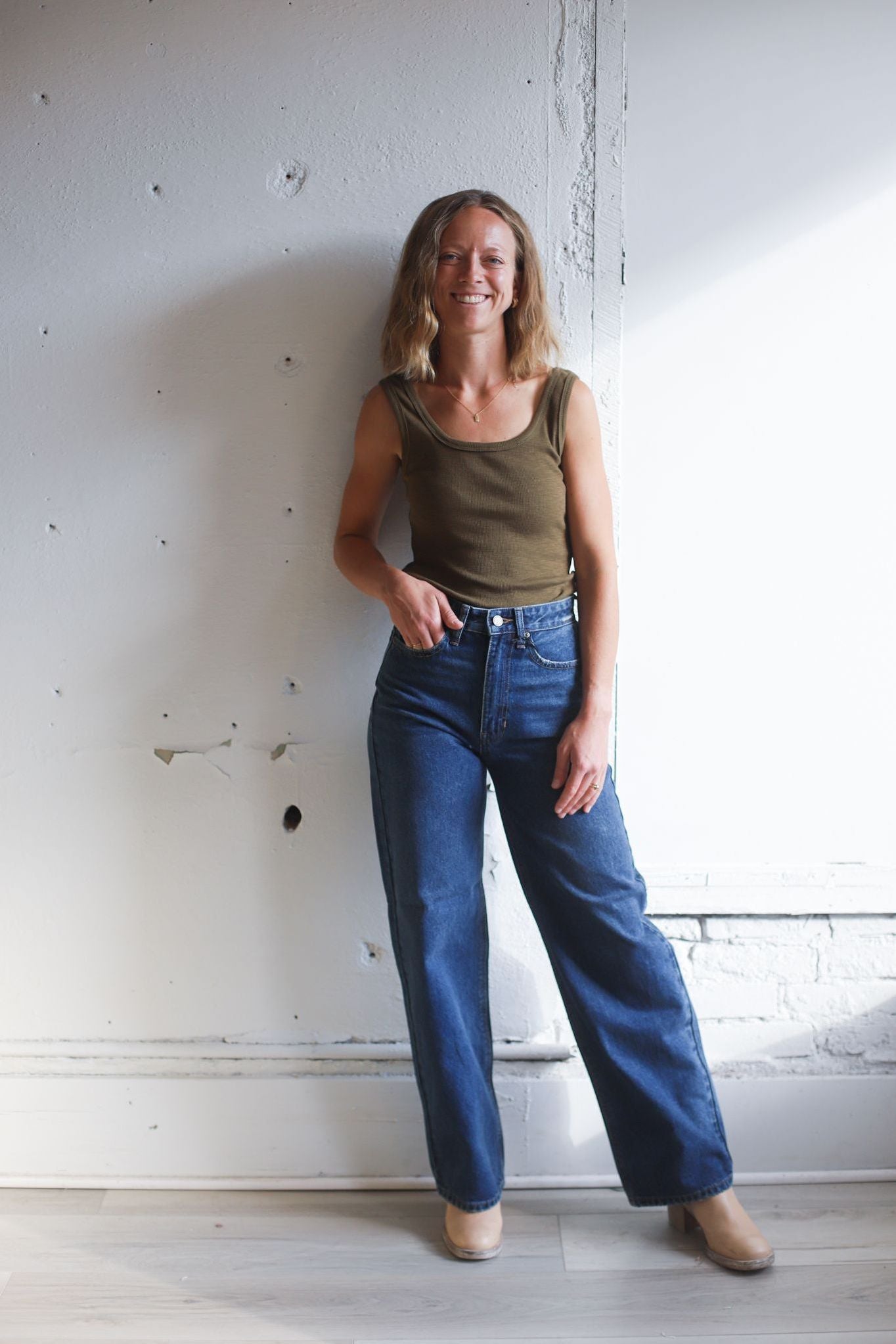 Dark Wash- High Waisted Skater Jean