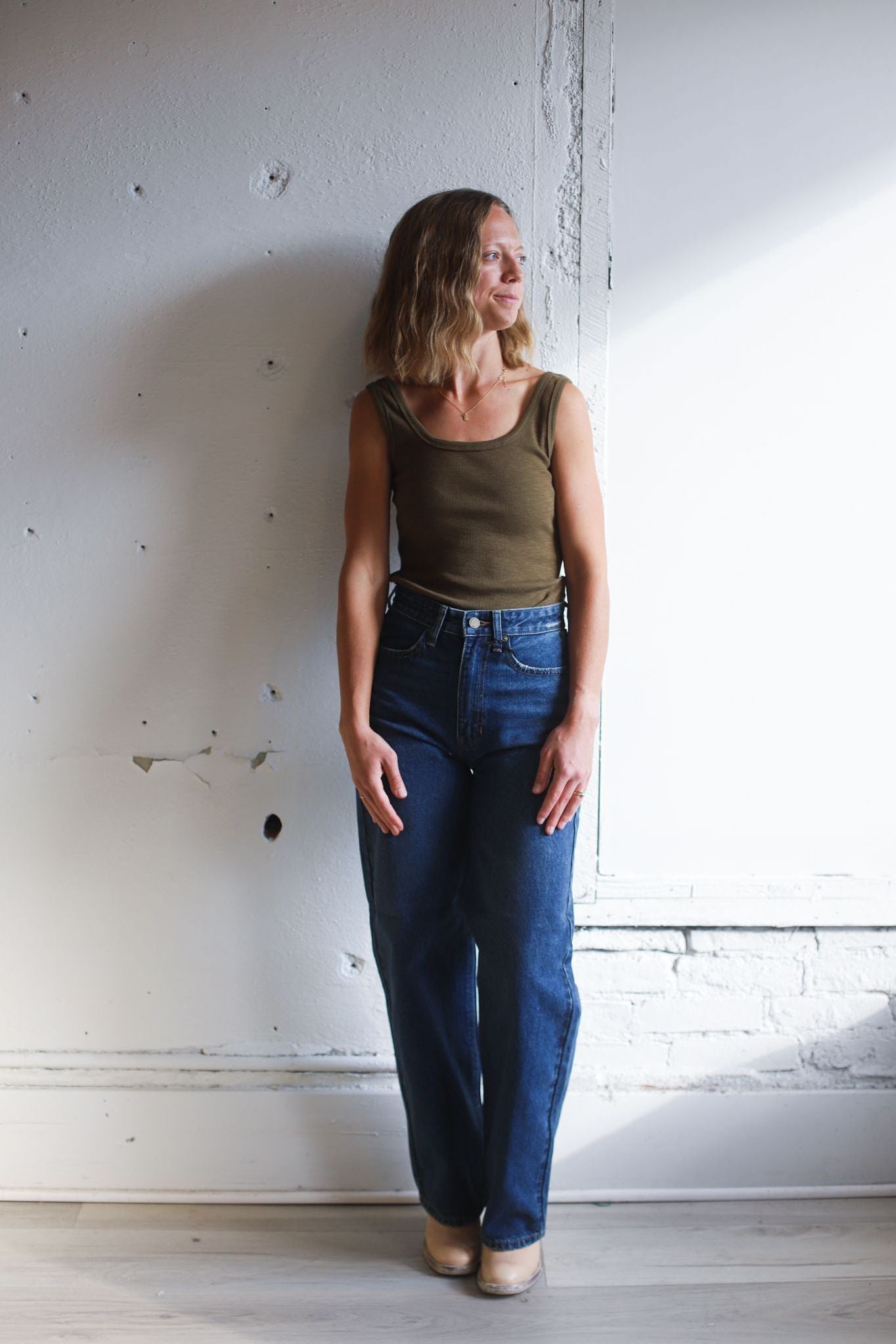 Dark Wash- High Waisted Skater Jean