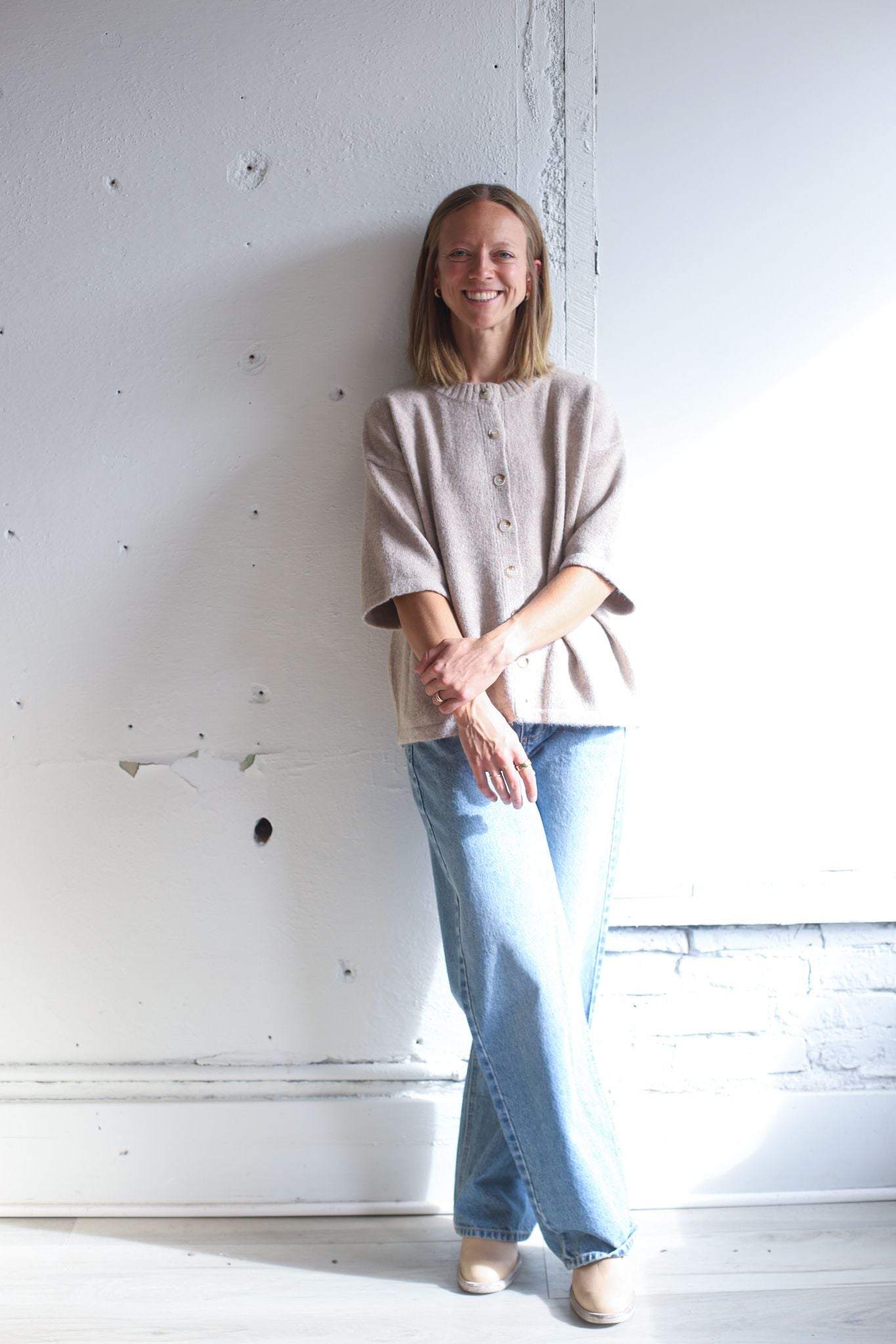 Hold Me Sweater Top - Cream