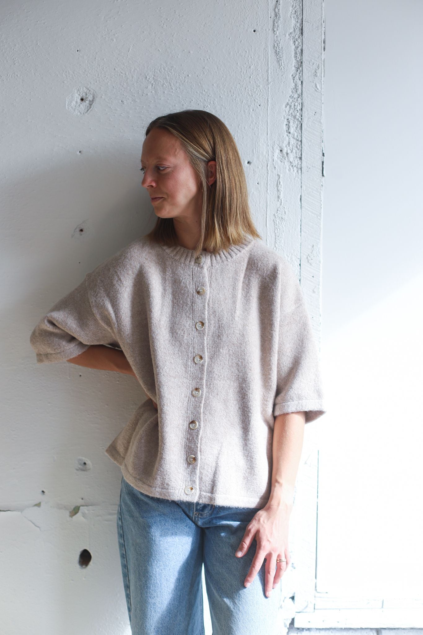 Hold Me Sweater Top - Cream