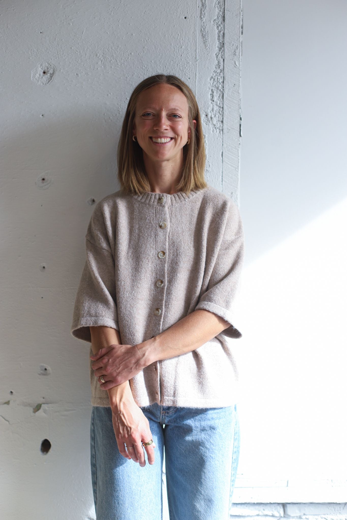 Hold Me Sweater Top - Cream