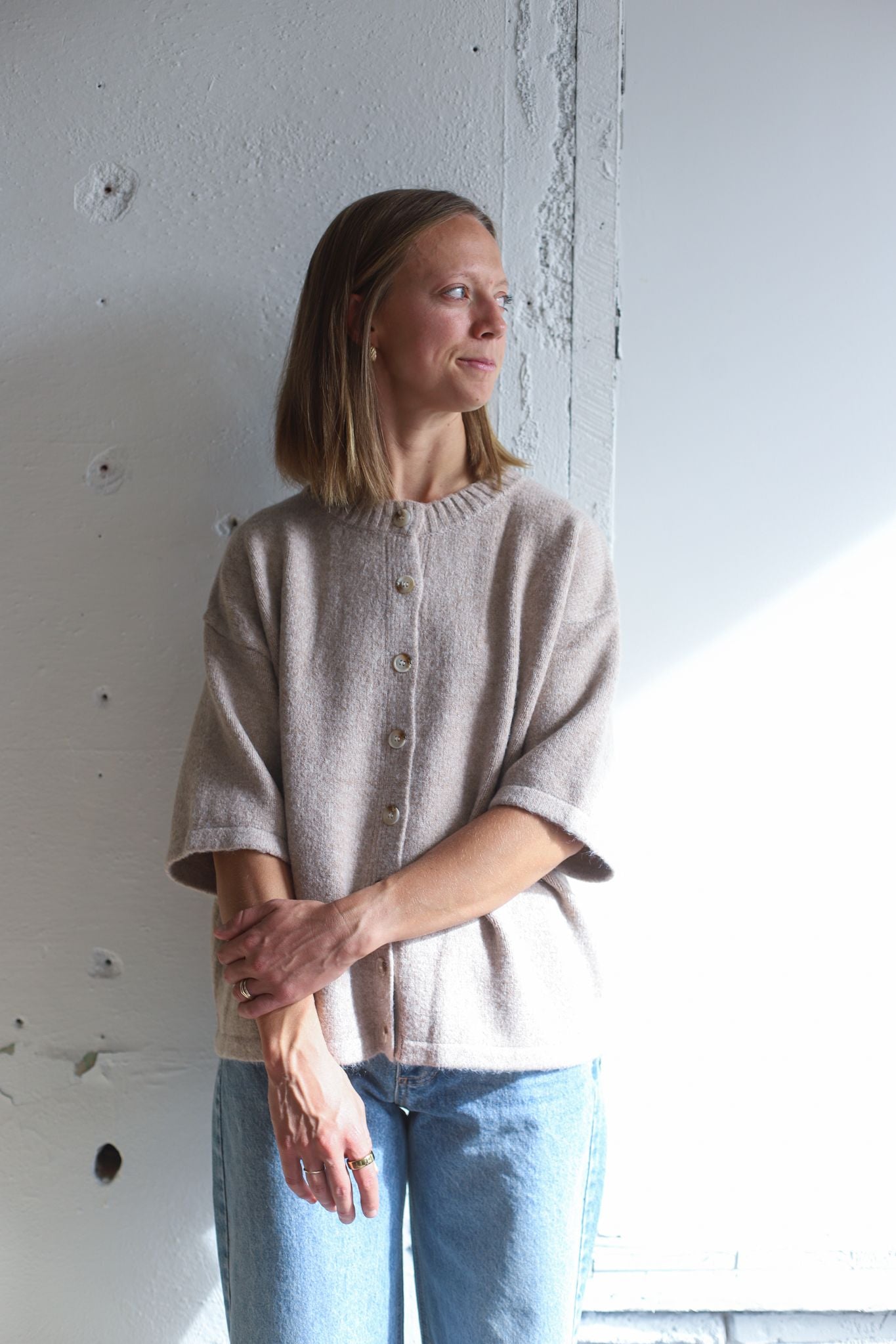 Hold Me Sweater Top - Cream