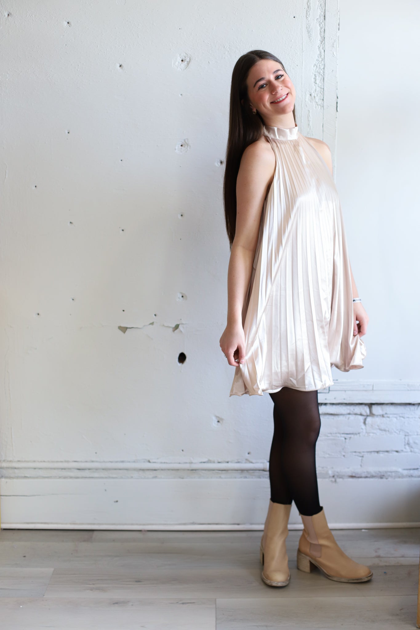 Tie A Bow Mini Swing Dress