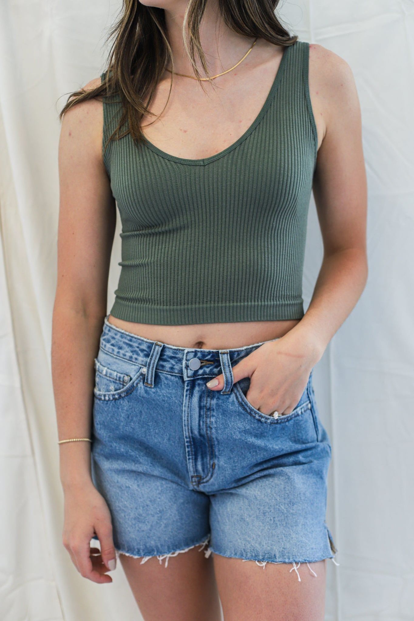 FP Solid ribbed Brami/ Army