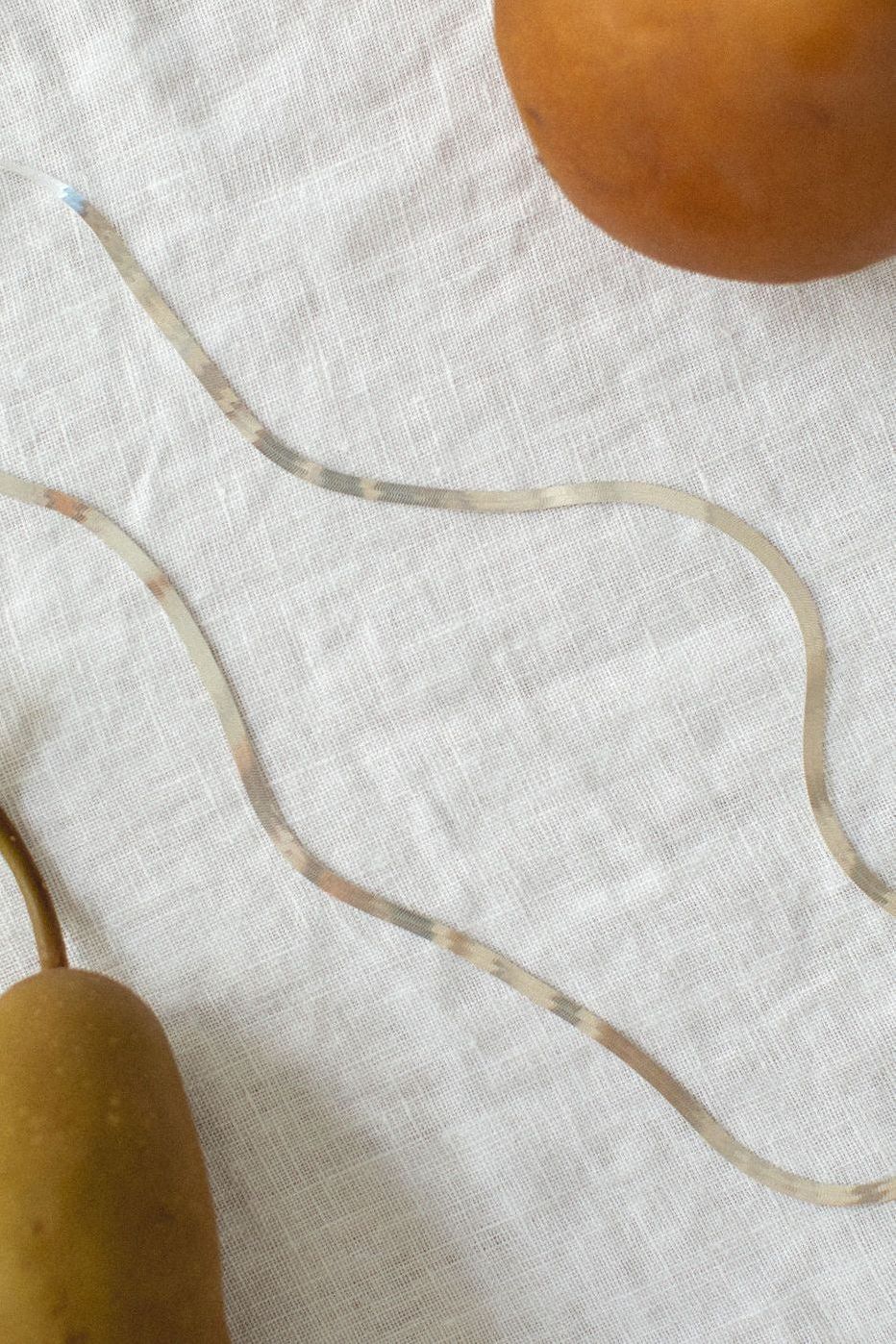 Our Spare Change Ellie Herringbone Necklace - Silver