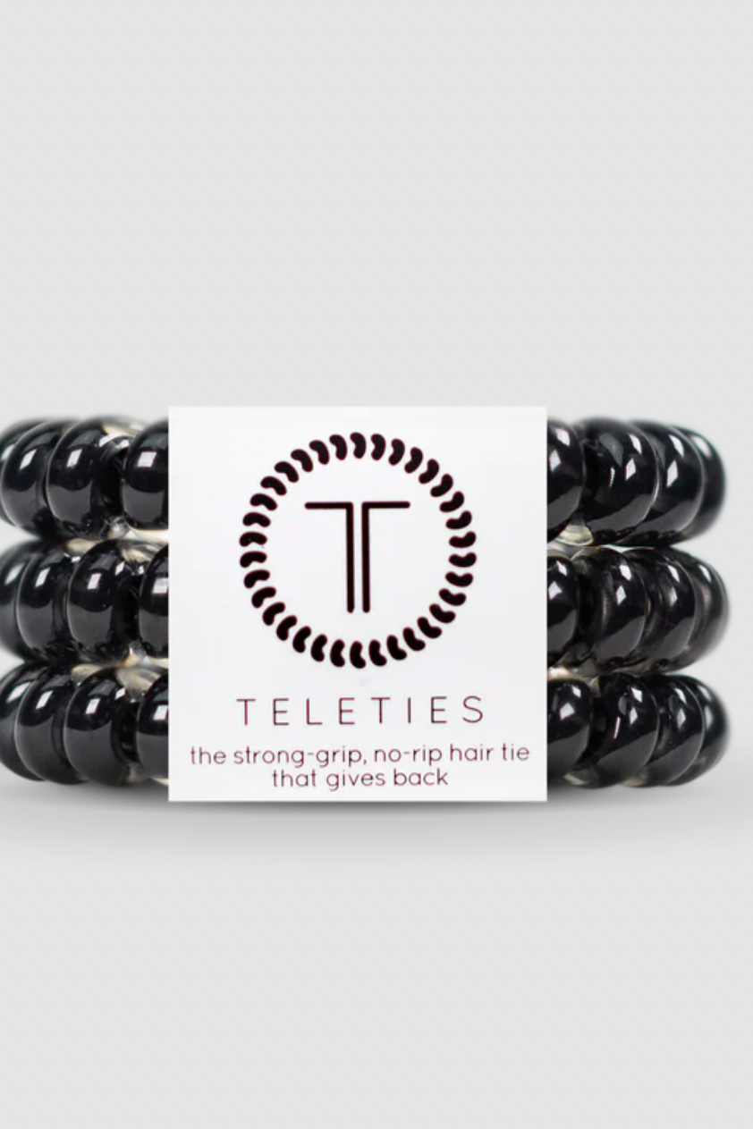 Jet Black Hair Ties- Tiny