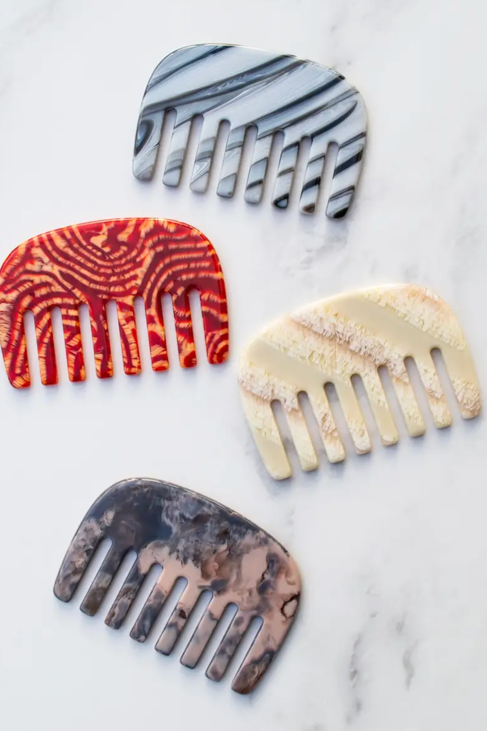 Eco Elephant Pocket Cellulose Acetate Hair Comb- Layered Custard