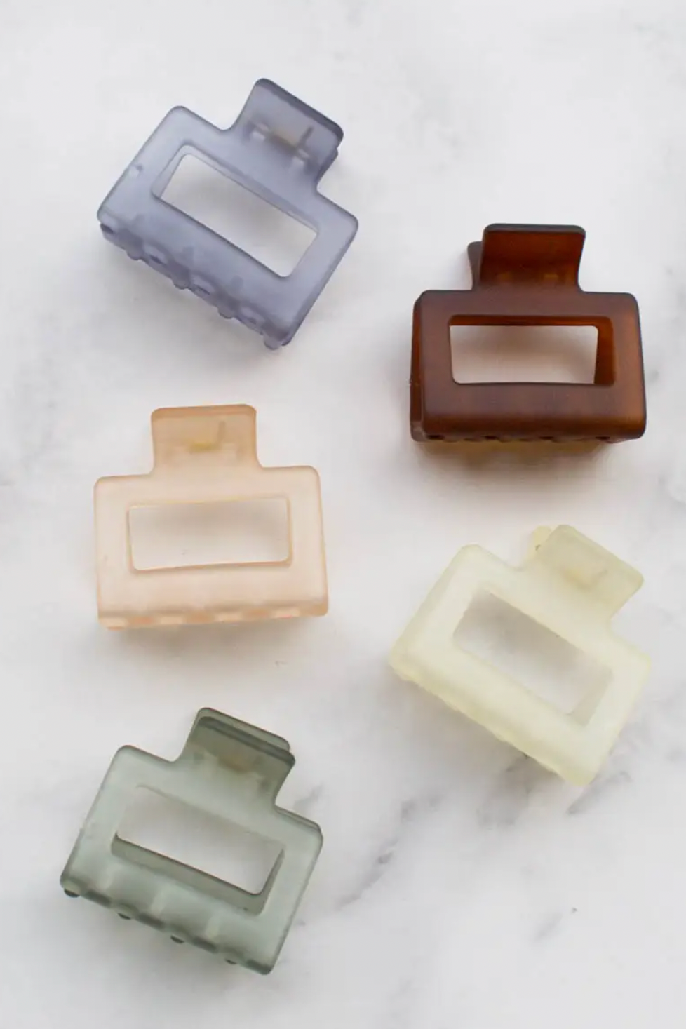 Ice Matte Kylie Hair Clip- Ice Ivory