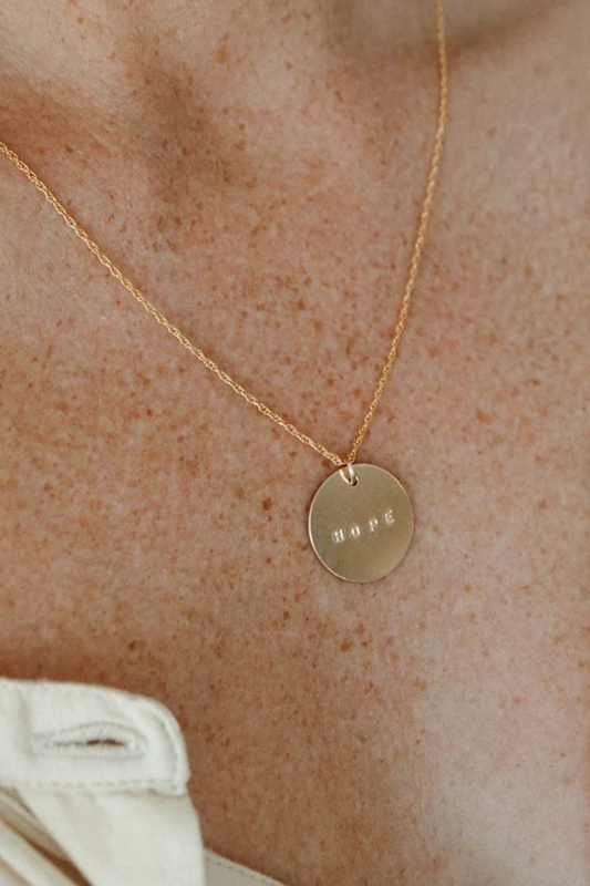 Our Spare Change Rylee Disc Necklace - Honey