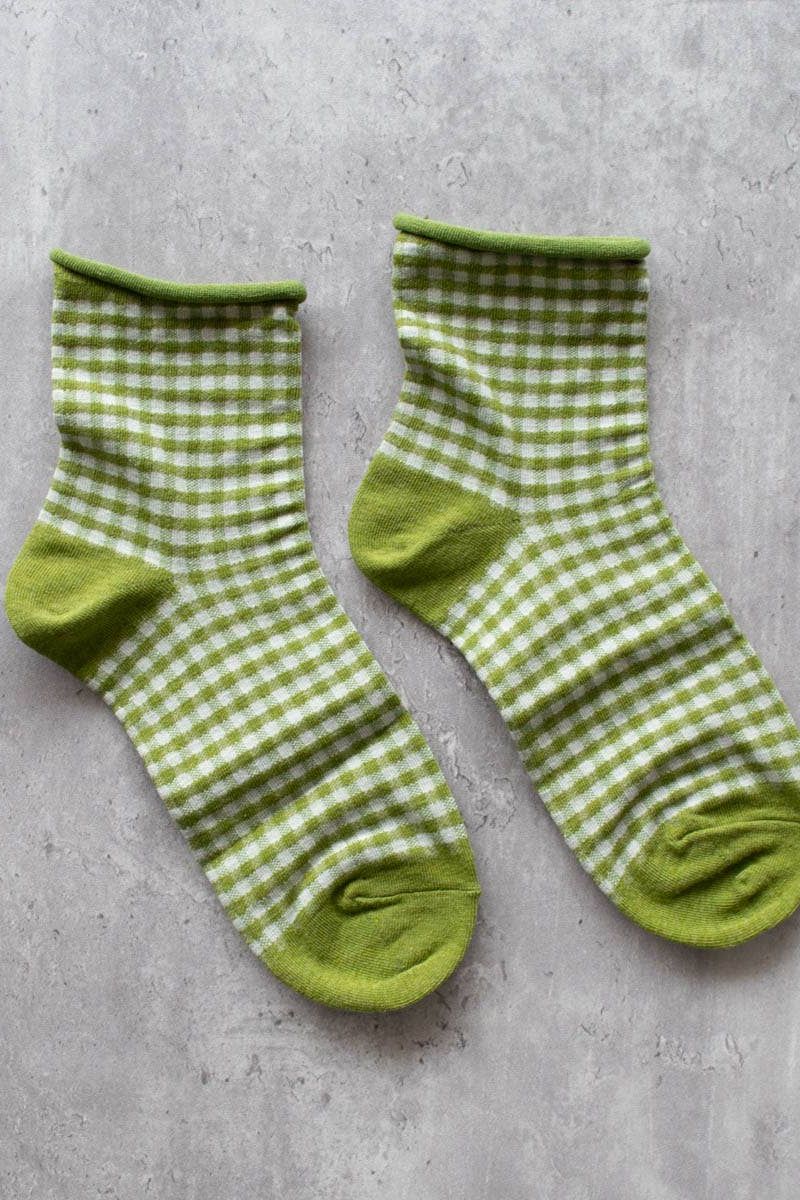 Picnic Mid Crew Socks: Oatmeal Brown