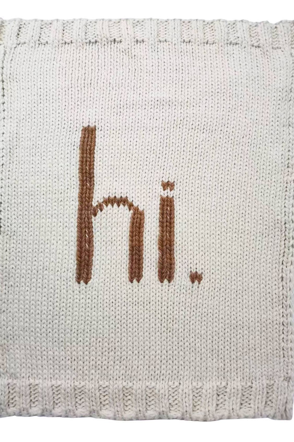Hi. Hand Knit Baby Blanket Pecan: Pecan