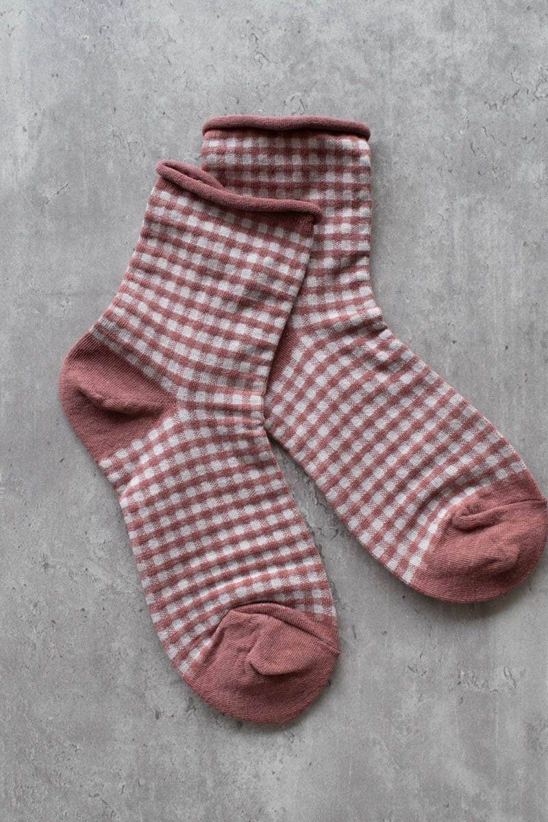 Picnic Mid Crew Socks: Oatmeal Brown