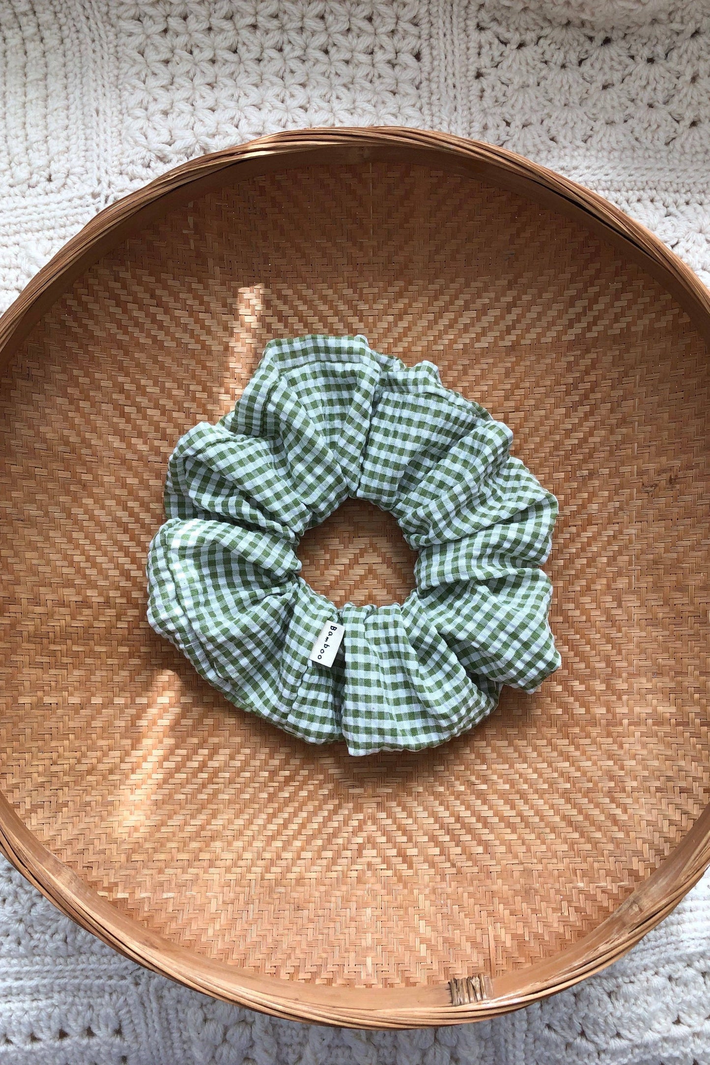 MINI GINGHAM SCRUNCHIES - neutral: Sand 🏝 / Everyday small size
