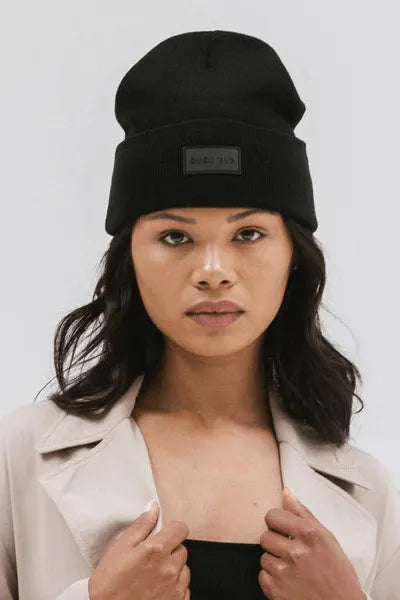 Gigi Pip Knit Beanie - Black